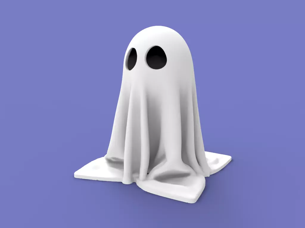 Cute ghost 3D print model_0