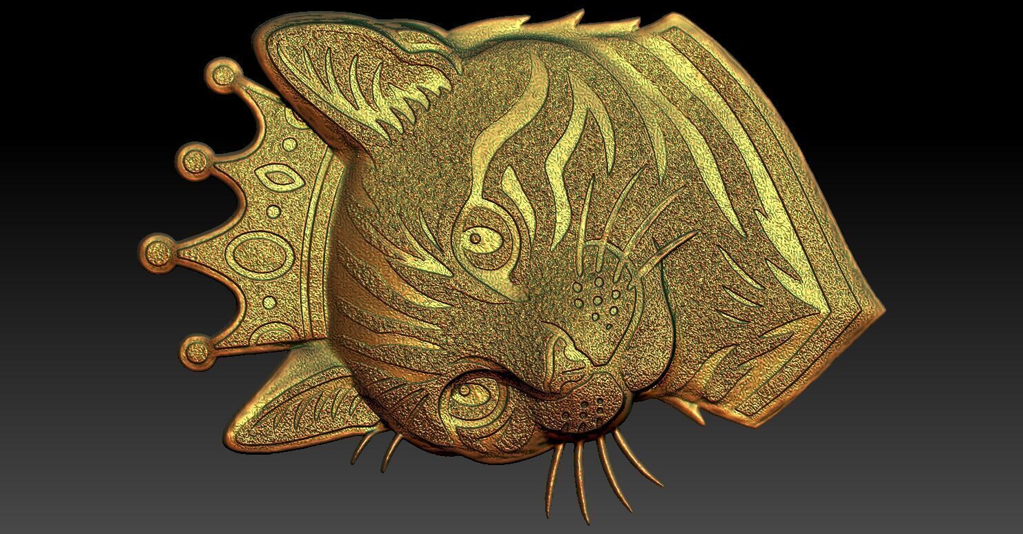 1 King Cat CNC Relief Model 3D print model_7