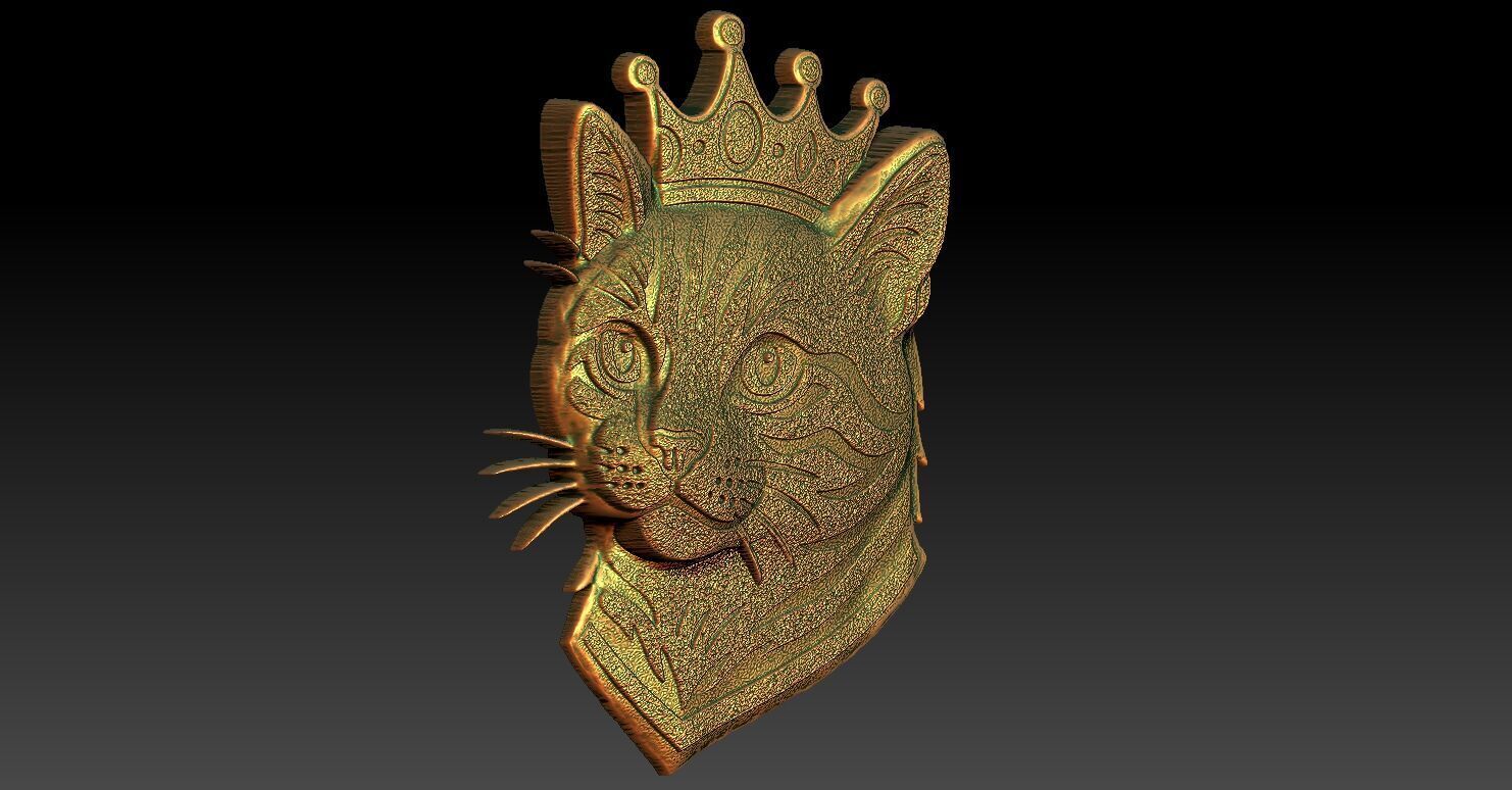 1 King Cat CNC Relief Model 3D print model_2