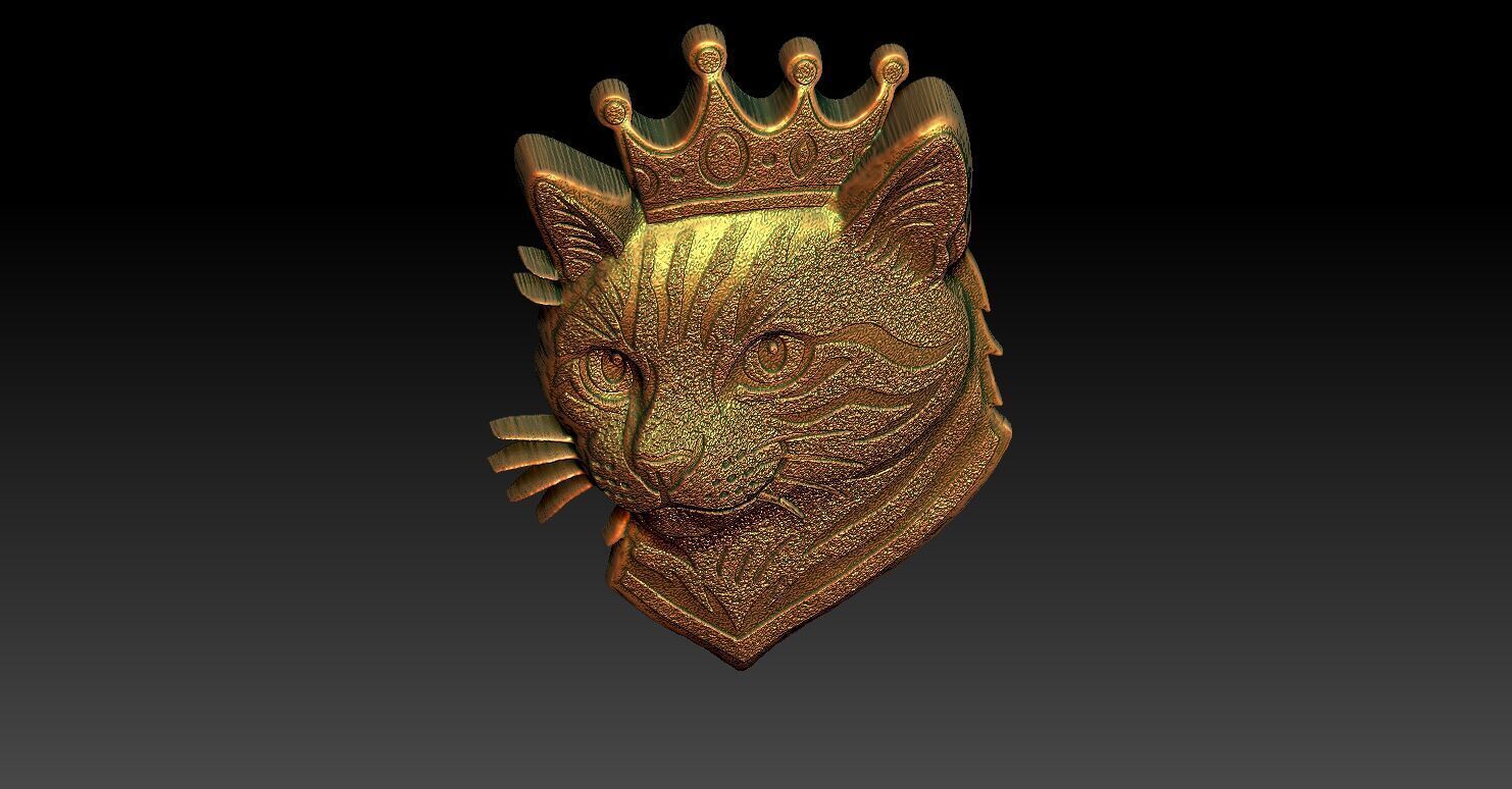 1 King Cat CNC Relief Model 3D print model_5