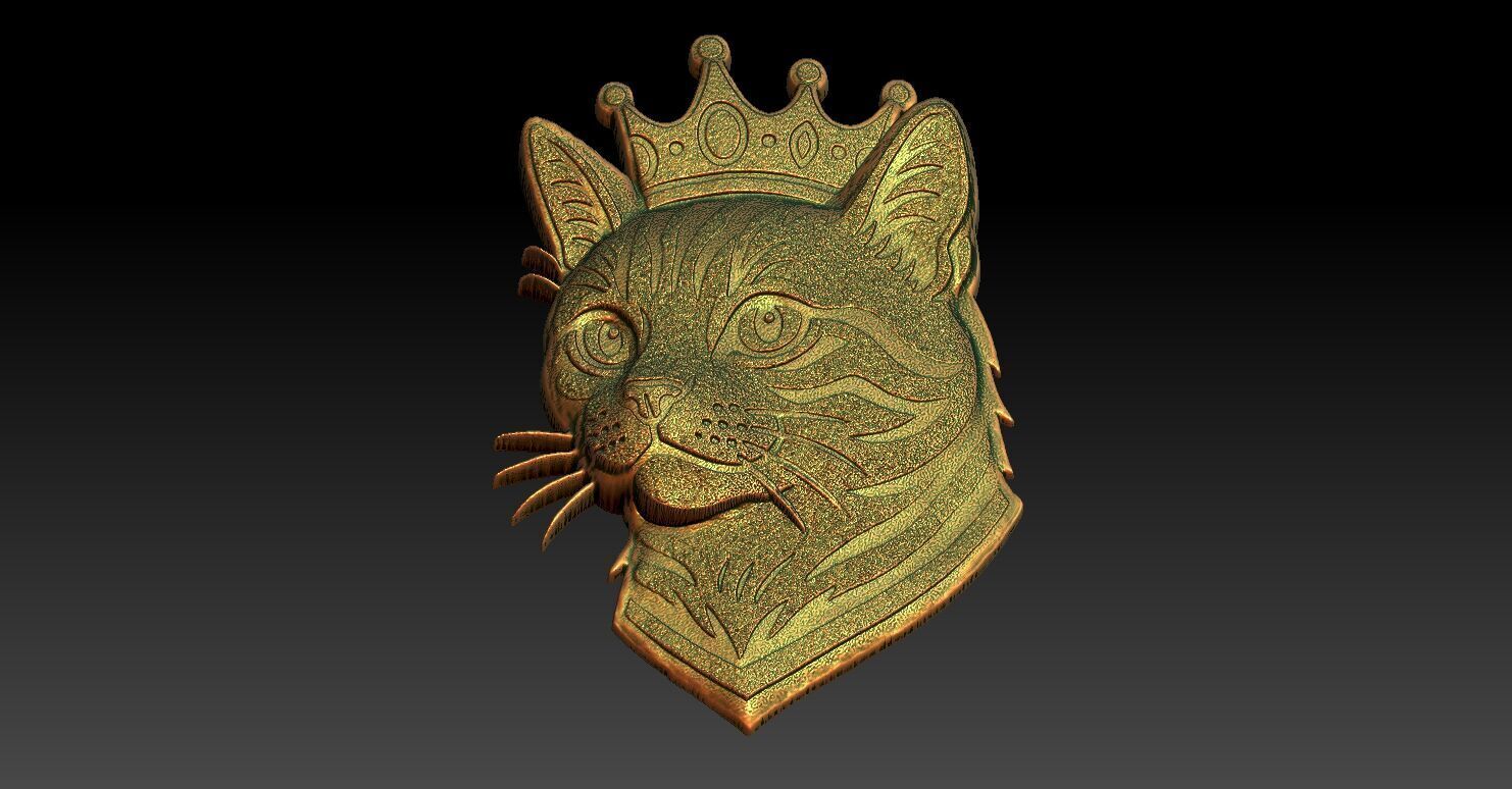 1 King Cat CNC Relief Model 3D print model_4