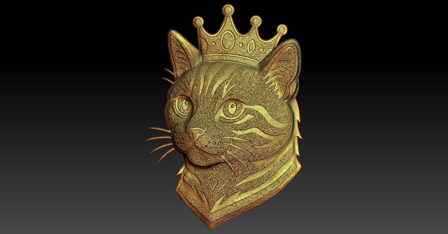 1 King Cat CNC Relief Model 3D print model_1