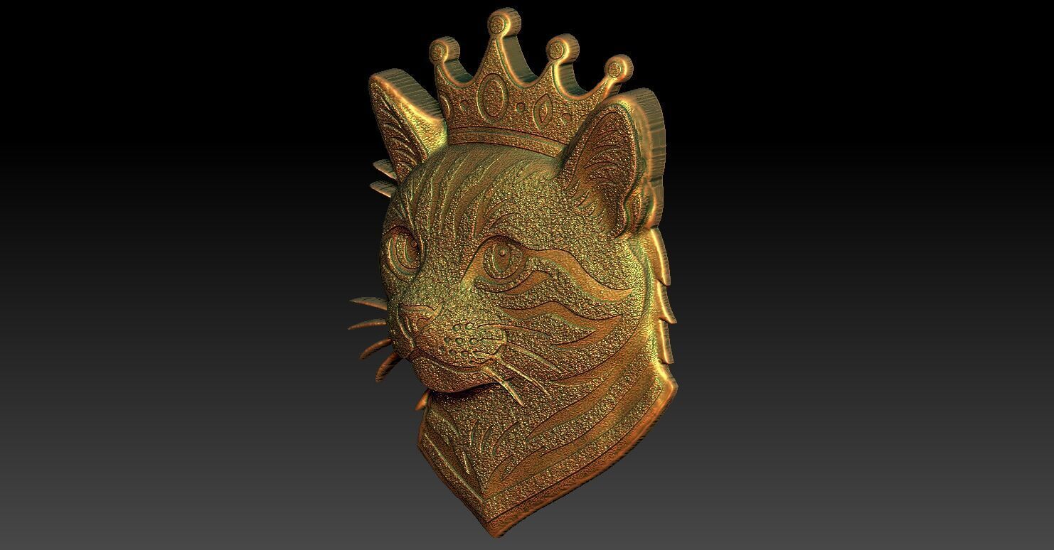 1 King Cat CNC Relief Model 3D print model_3