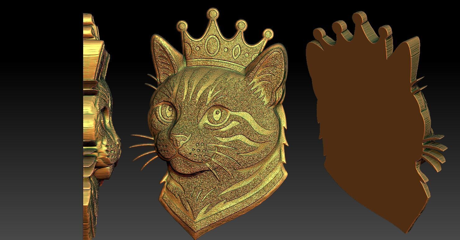 1 King Cat CNC Relief Model 3D print model_6
