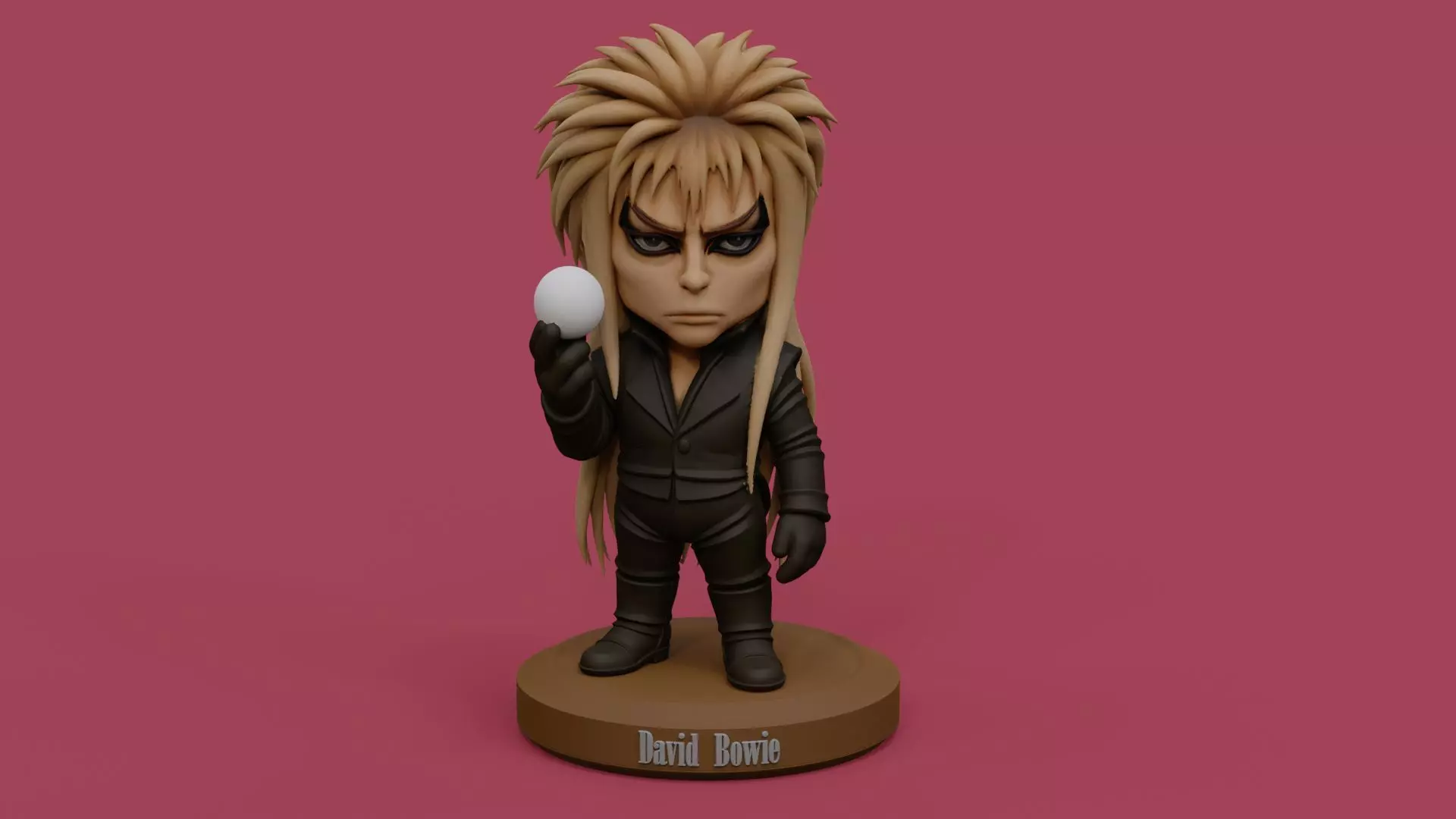 David Bowie Goblin King chibi Fan Art Figure and Keychain 3D print model