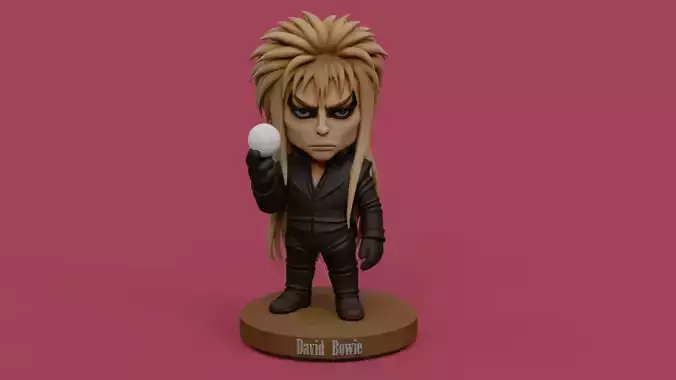 David Bowie Goblin King chibi Fan Art Figure and Keychain