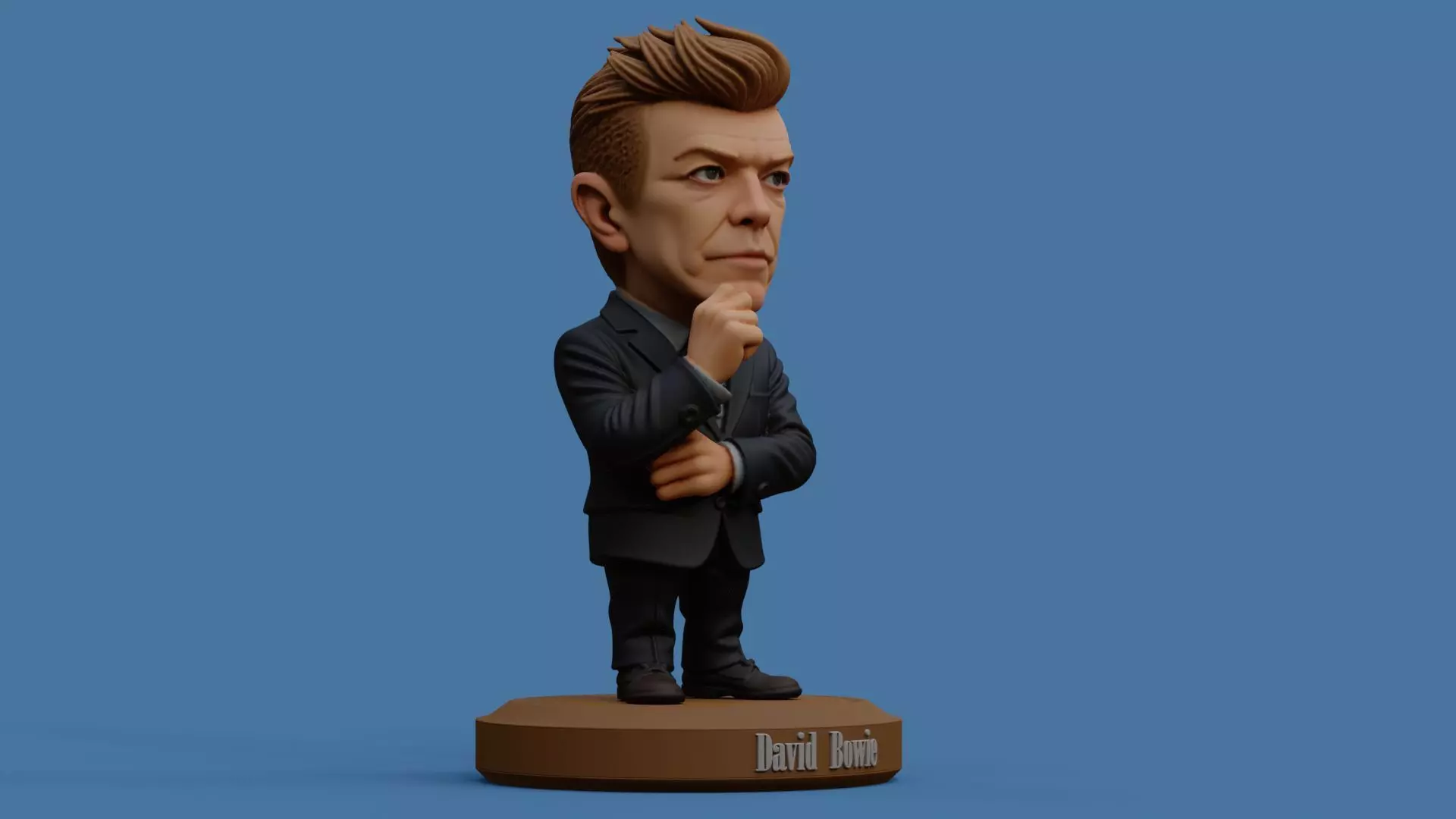 David Bowie Tin Machine chibi Fan Art Figure and Keychain 3D print model