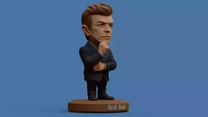 David Bowie Tin Machine chibi Fan Art Figure and Keychain