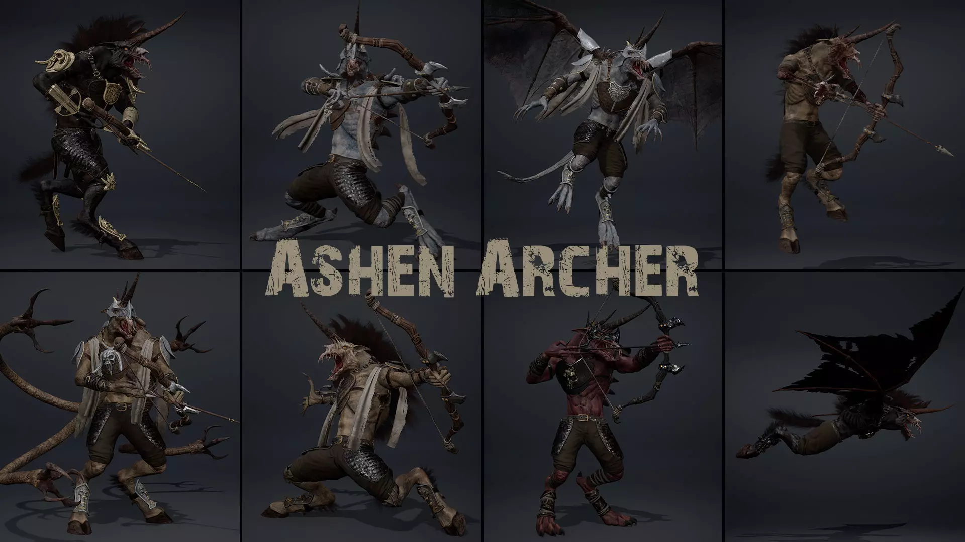 Ashen Archer Low-poly 3D model_0