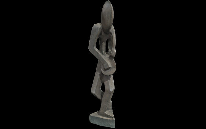 Wooden Drummer Stand Low-poly 3D model