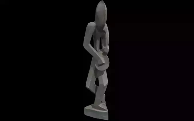 Wooden Drummer Stand Low-poly 3D model