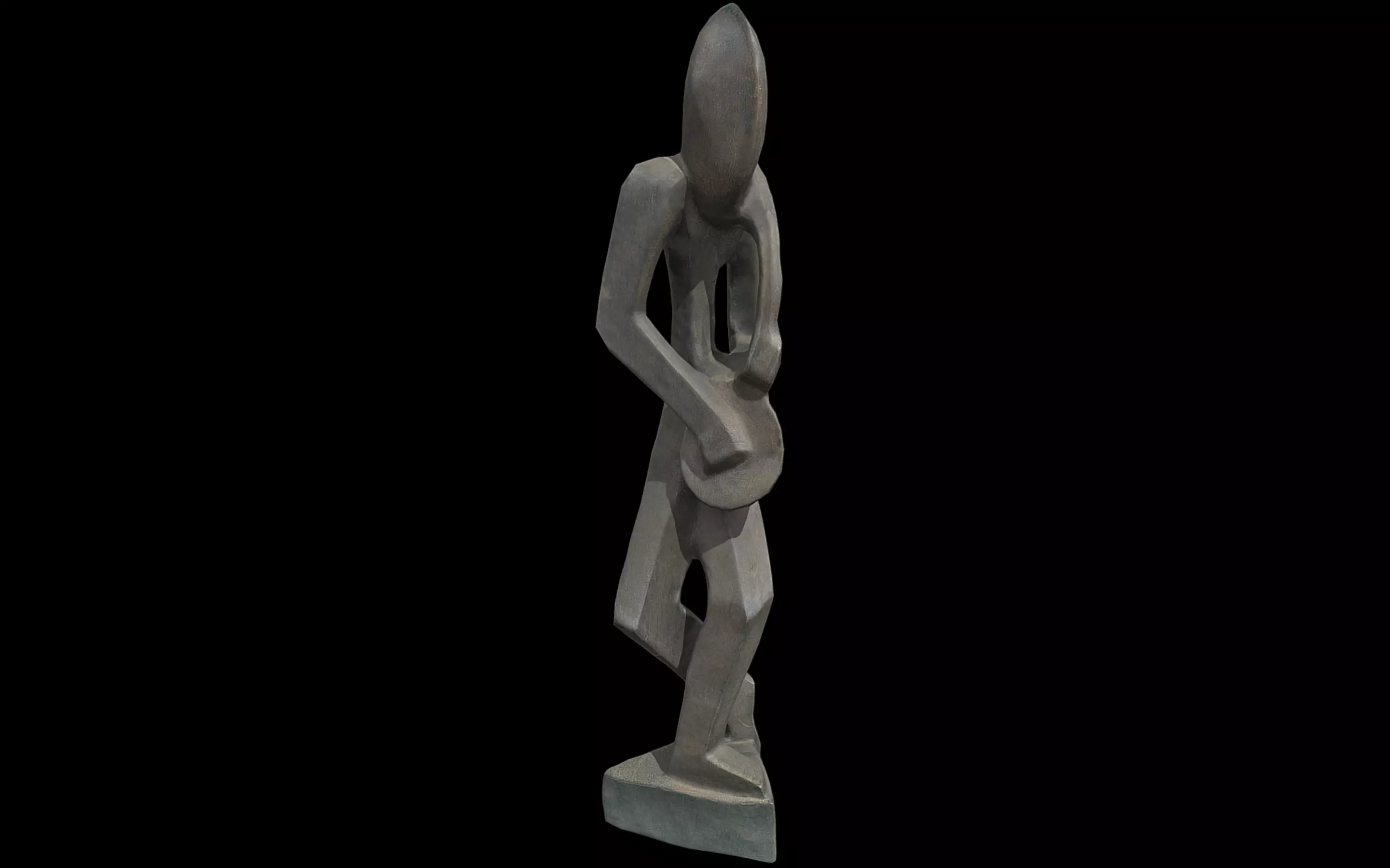 Wooden Drummer Stand Low-poly 3D model_0