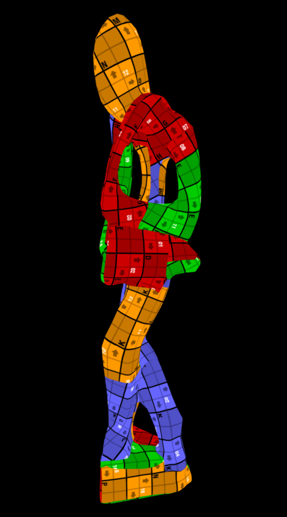 Wooden Drummer Stand Low-poly 3D model_10