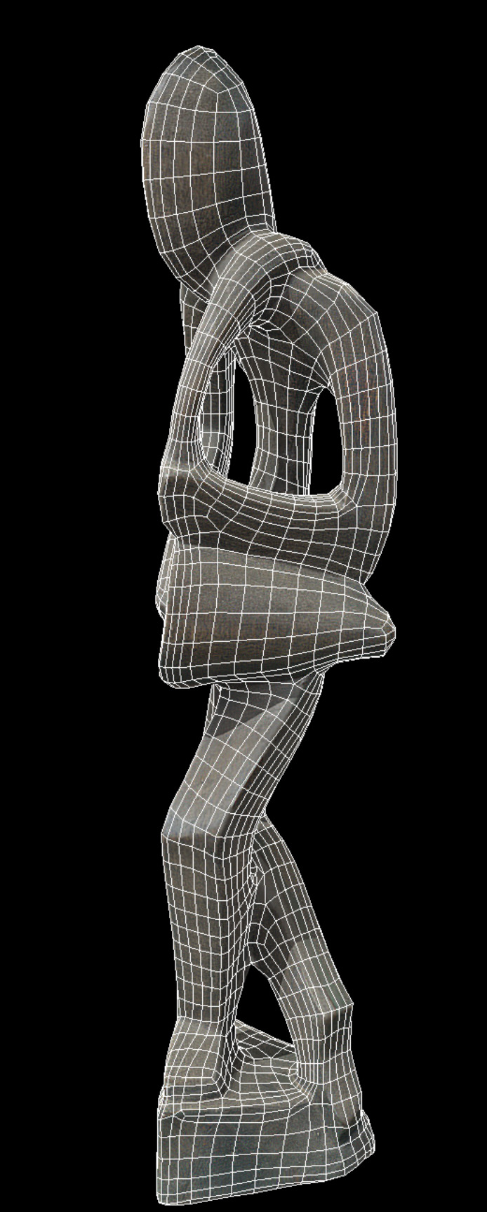 Wooden Drummer Stand Low-poly 3D model_11