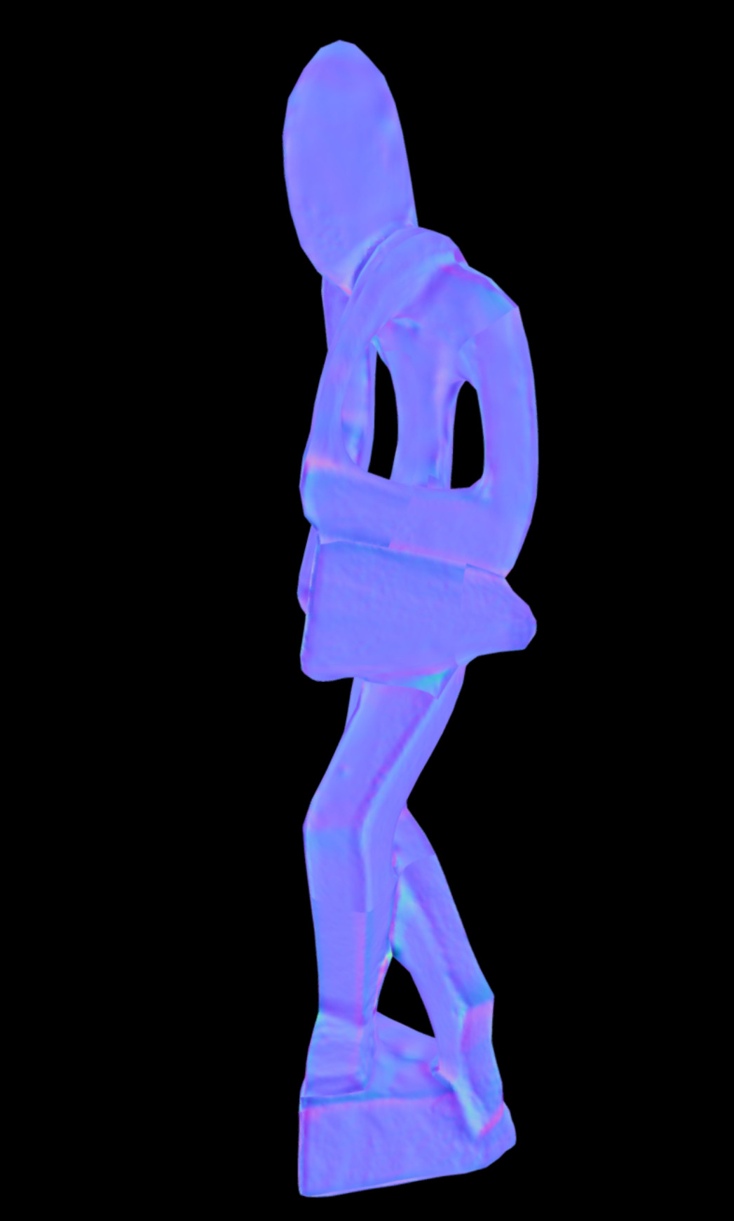 Wooden Drummer Stand Low-poly 3D model_7