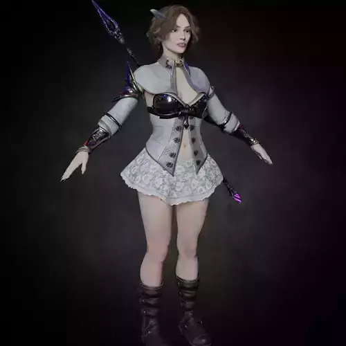 female the witch PBR 8k full rigged