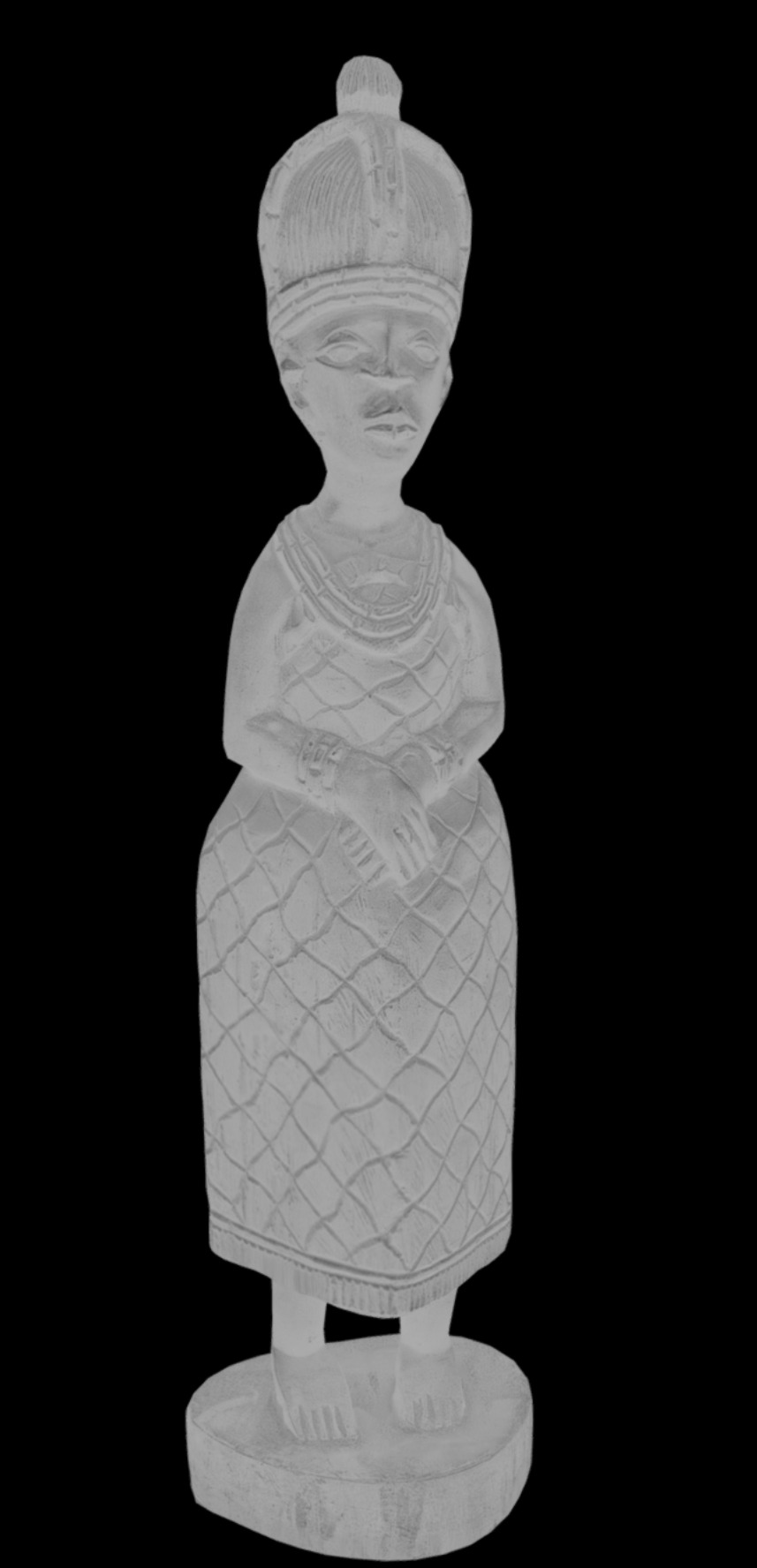 Benin Queen Stand Low-poly 3D model_8
