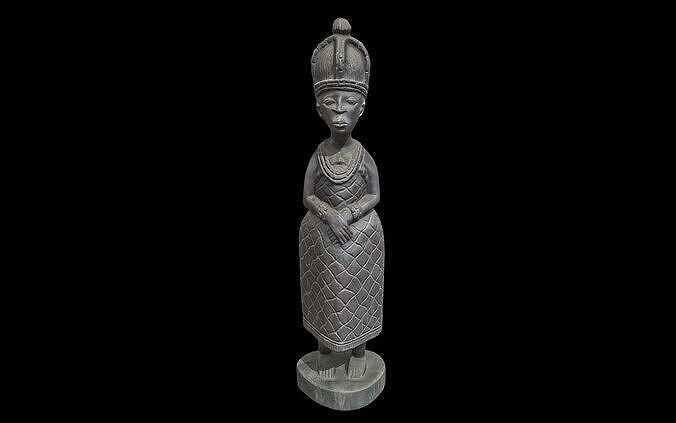Benin Queen Stand Low-poly 3D model