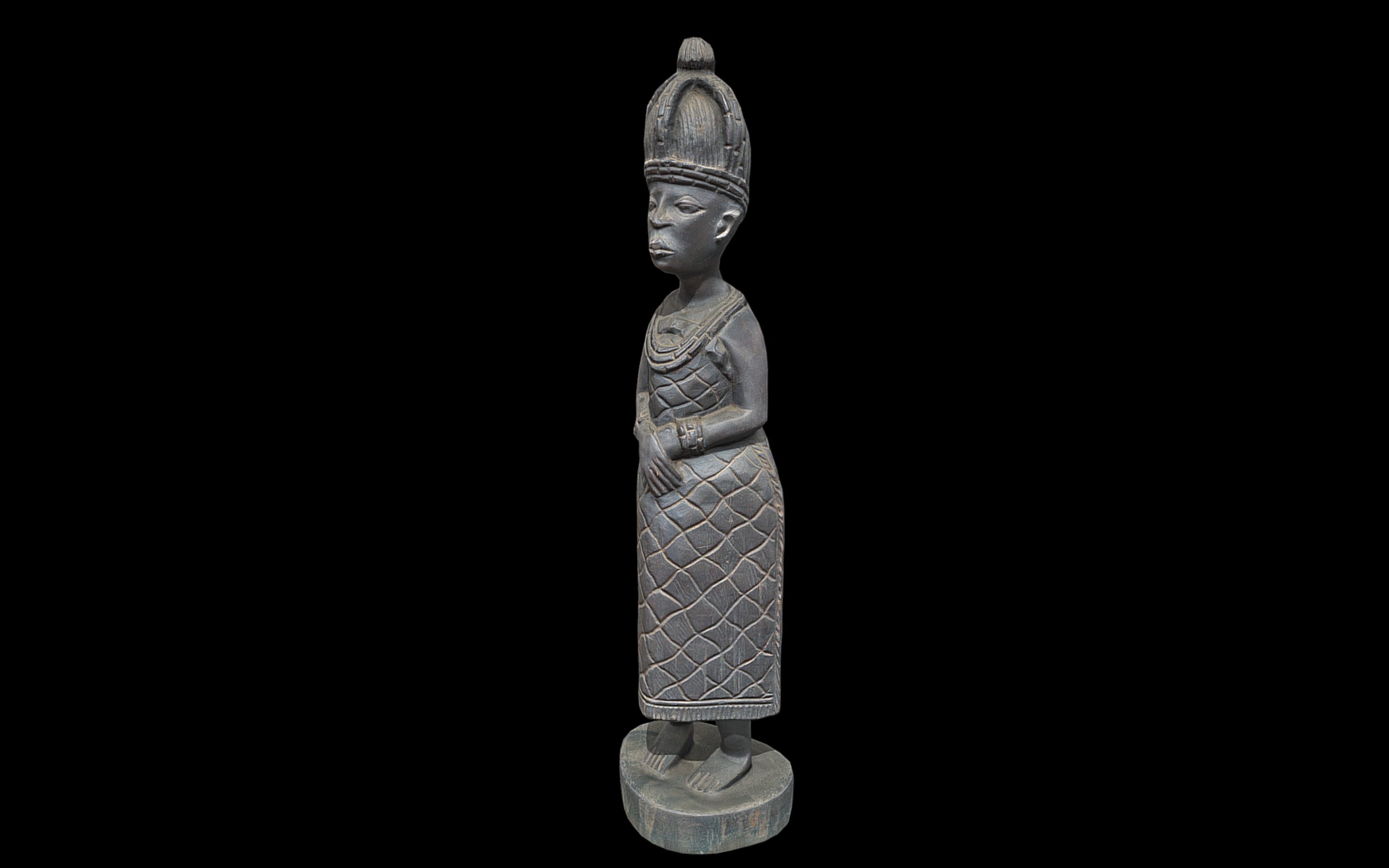 Benin Queen Stand Low-poly 3D model_1