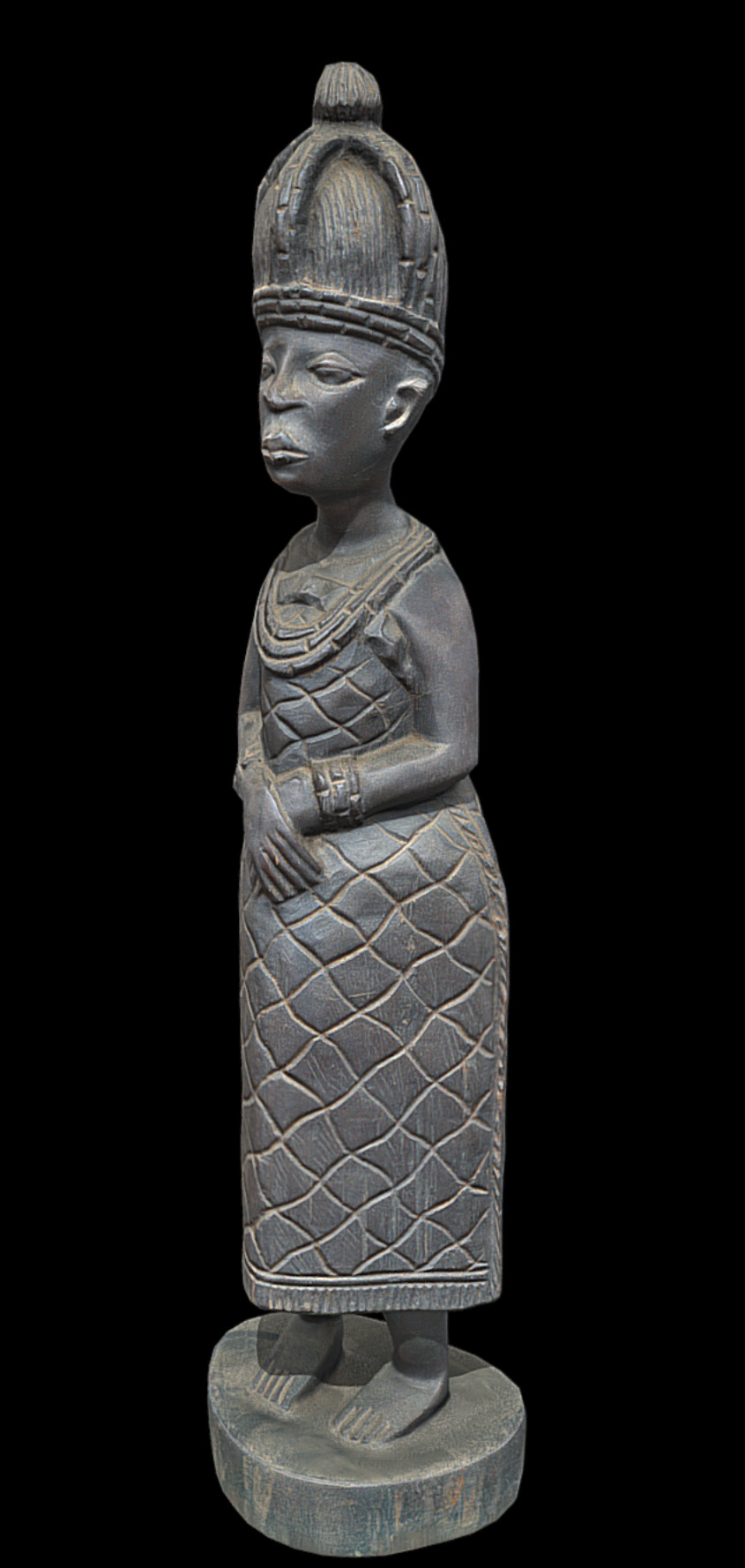 Benin Queen Stand Low-poly 3D model_2