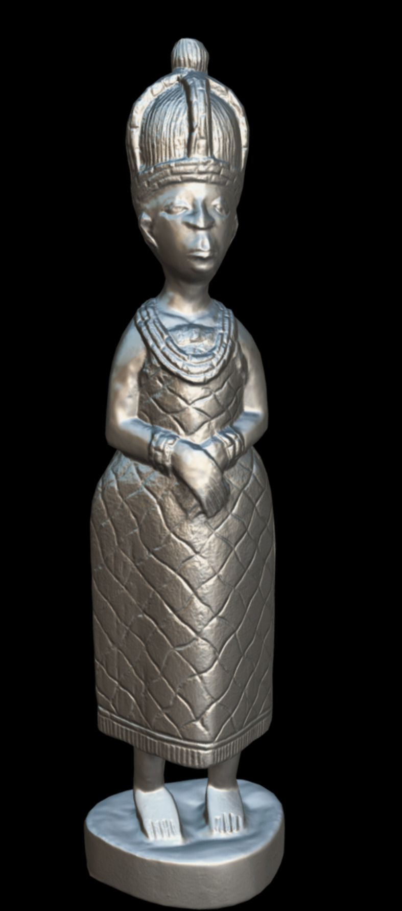 Benin Queen Stand Low-poly 3D model_11