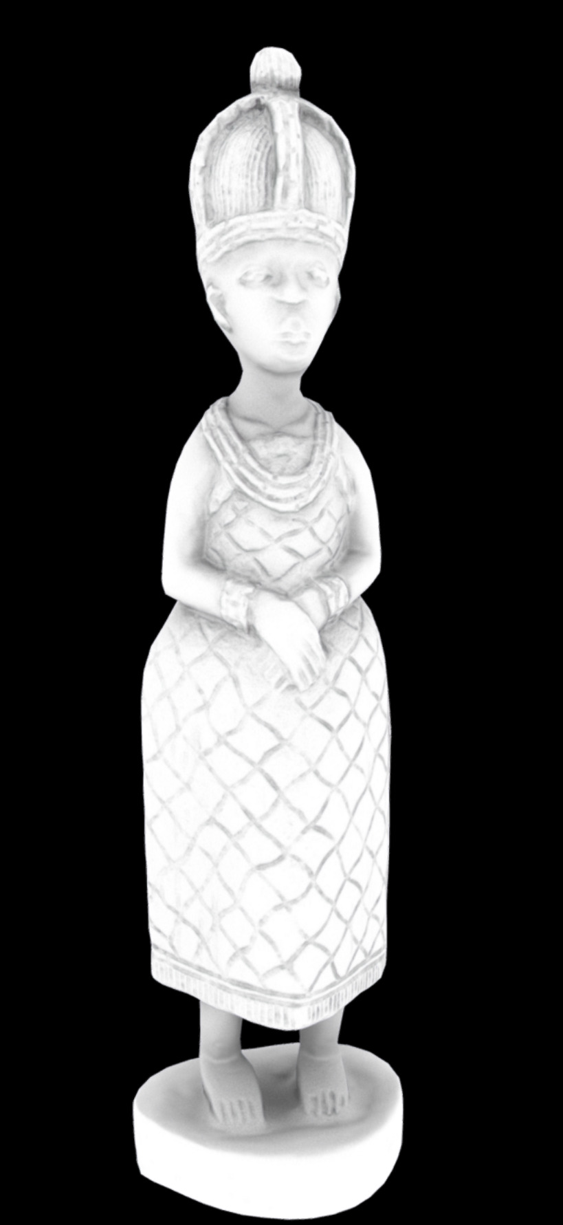 Benin Queen Stand Low-poly 3D model_10