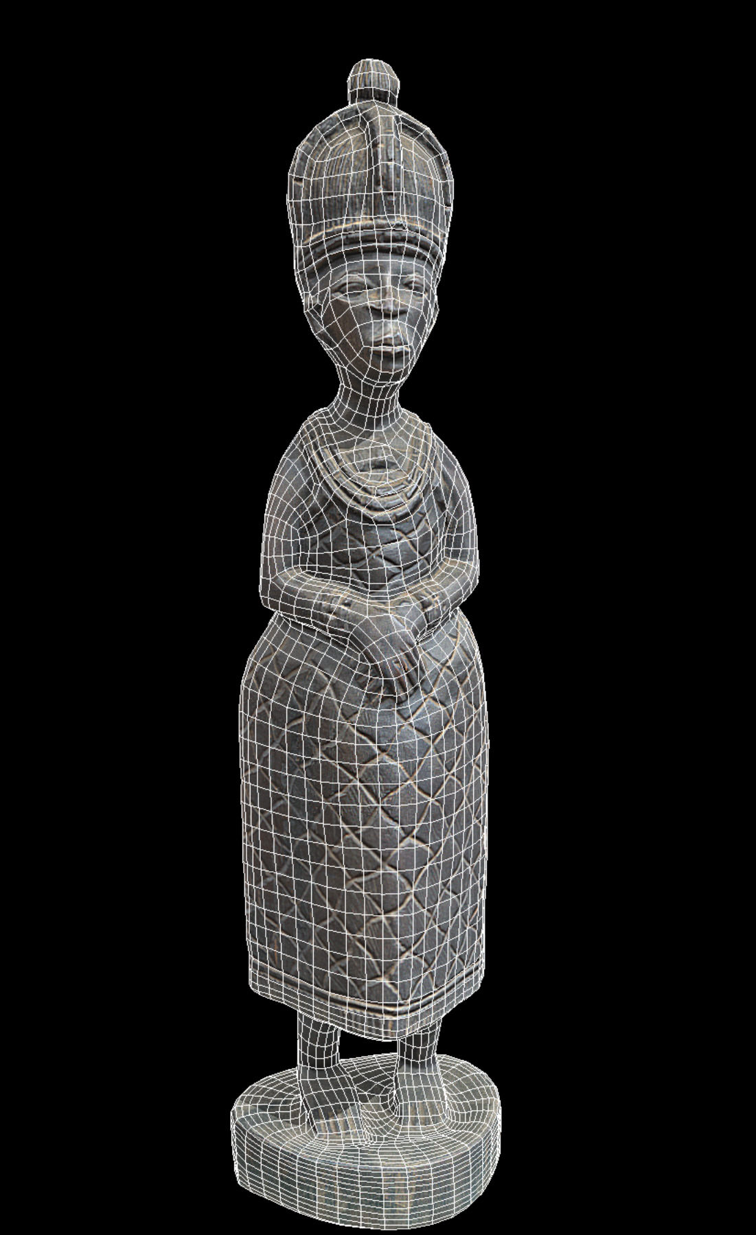 Benin Queen Stand Low-poly 3D model_7
