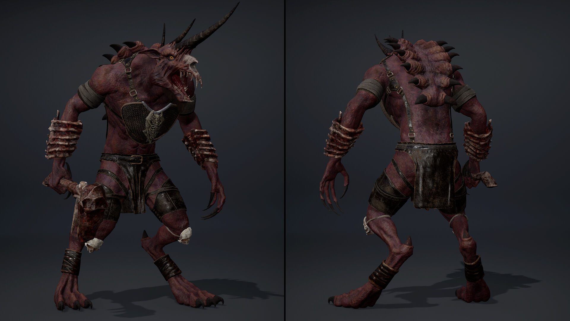 Ashen Barbarian Low-poly 3D model_22