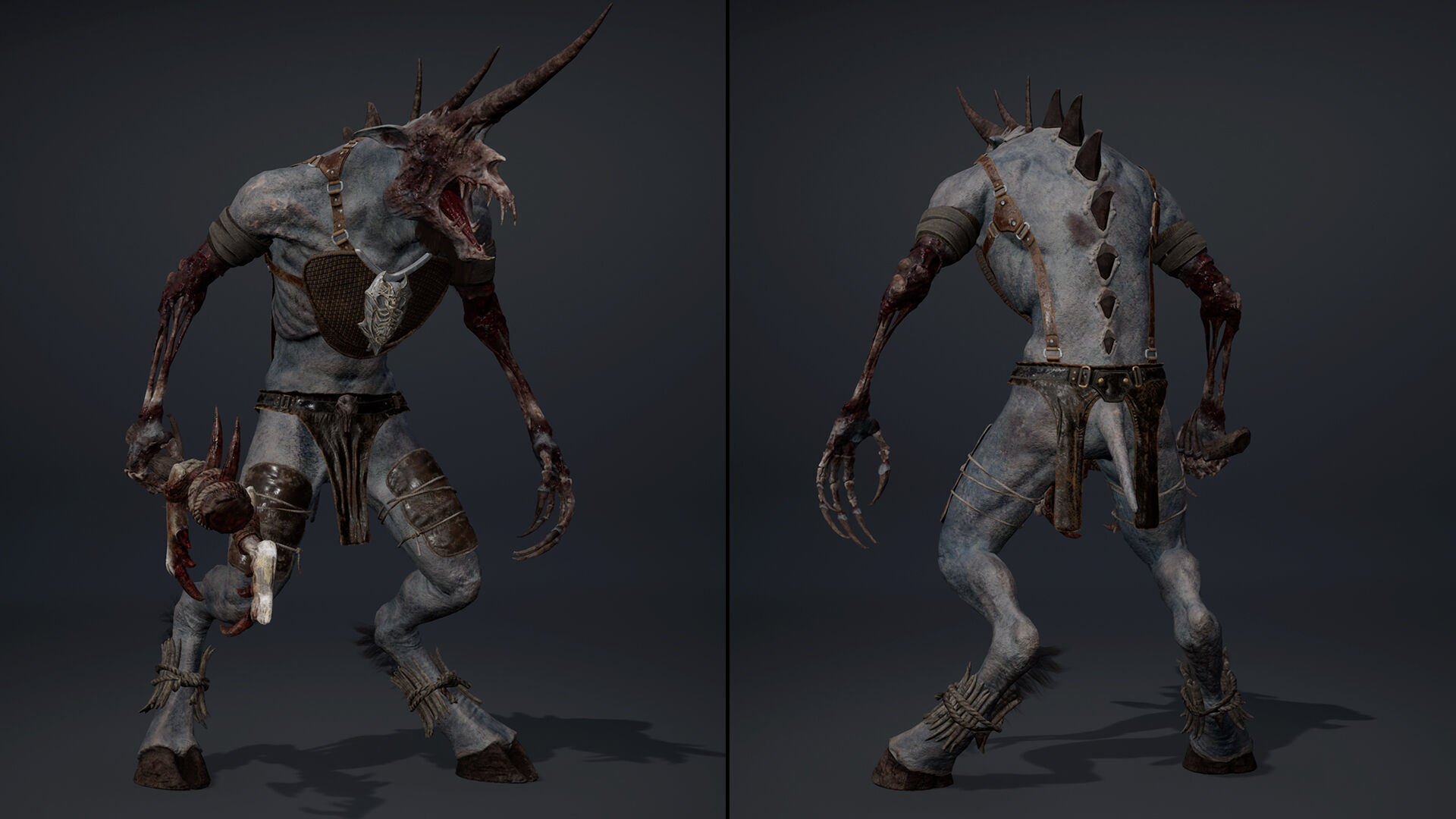 Ashen Barbarian Low-poly 3D model_26