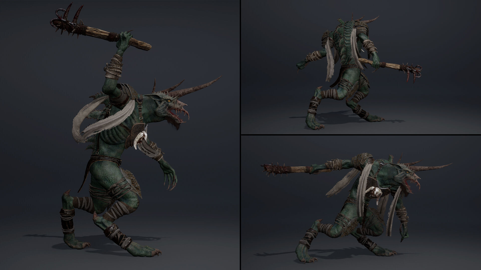 Ashen Barbarian Low-poly 3D model_17