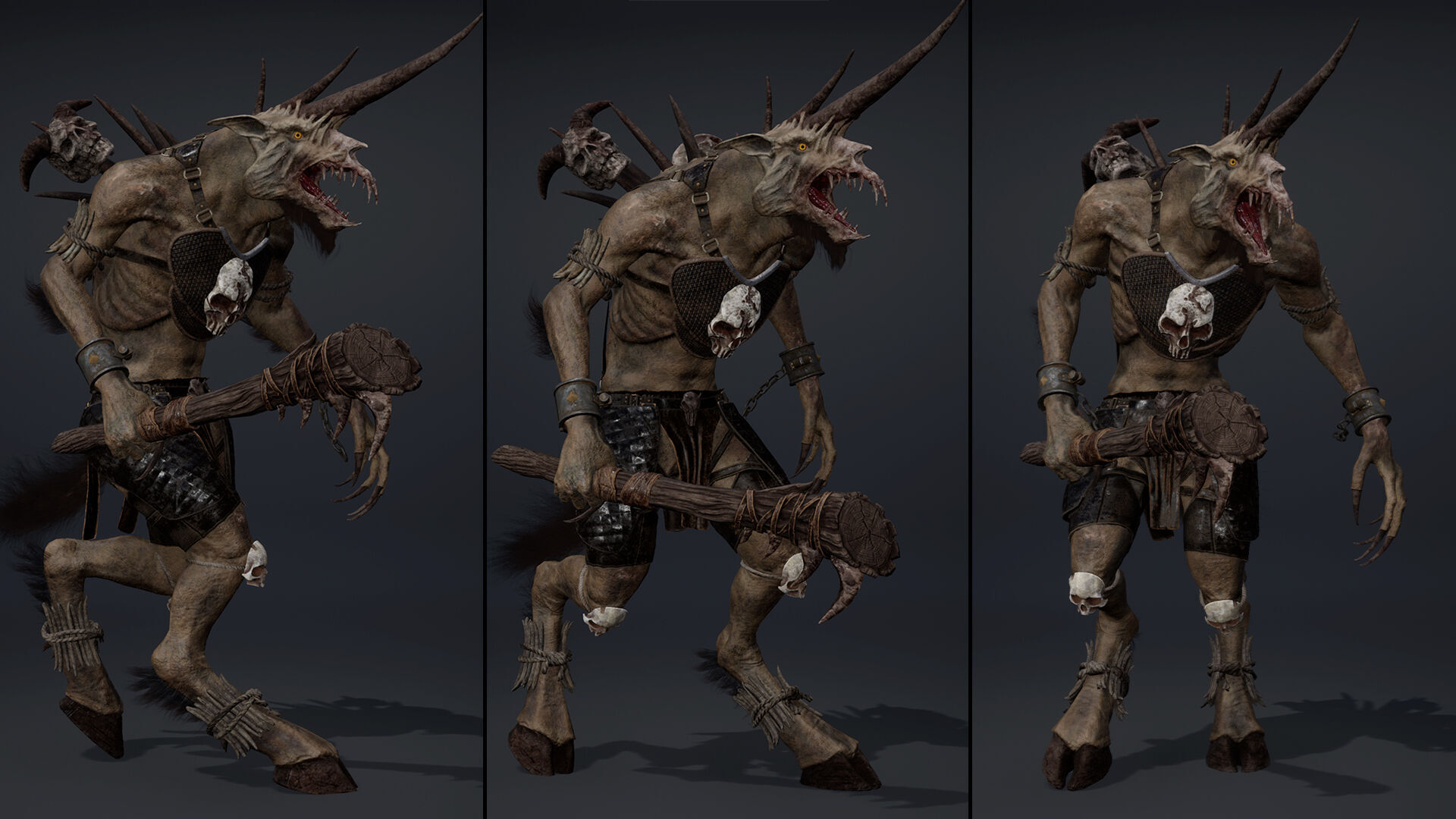 Ashen Barbarian Low-poly 3D model_34