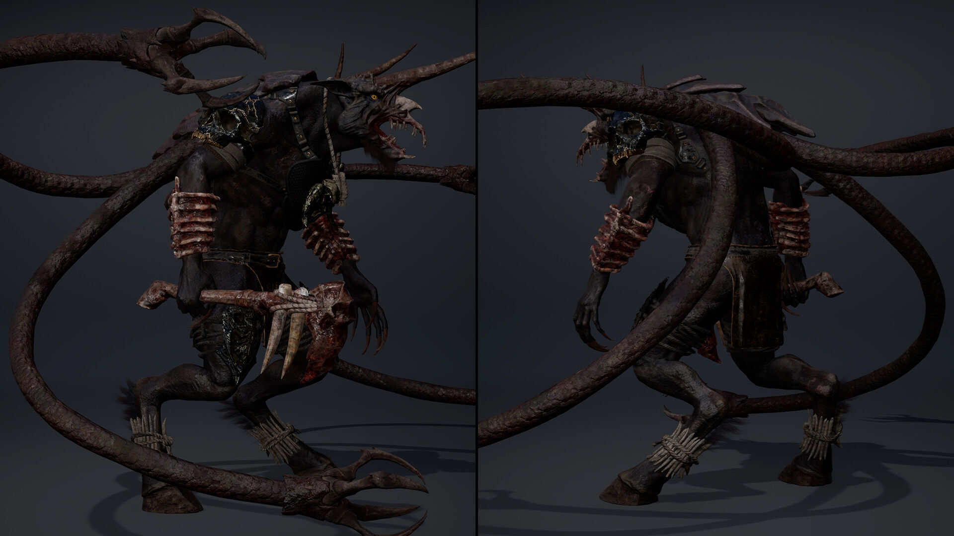 Ashen Barbarian Low-poly 3D model_36