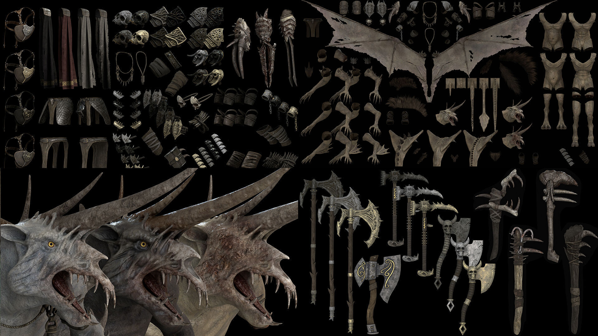 Ashen Barbarian Low-poly 3D model_14