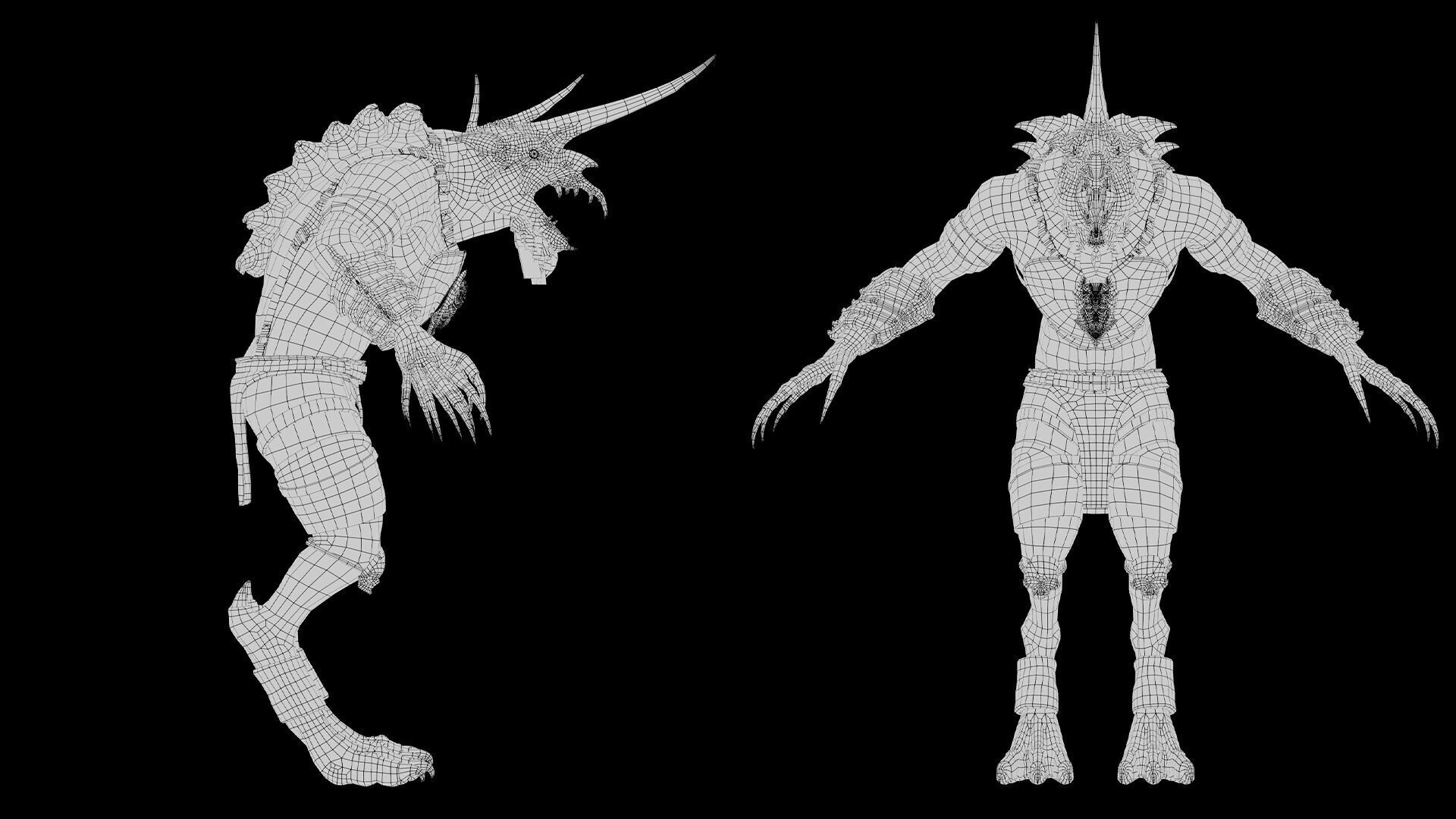 Ashen Barbarian Low-poly 3D model_49