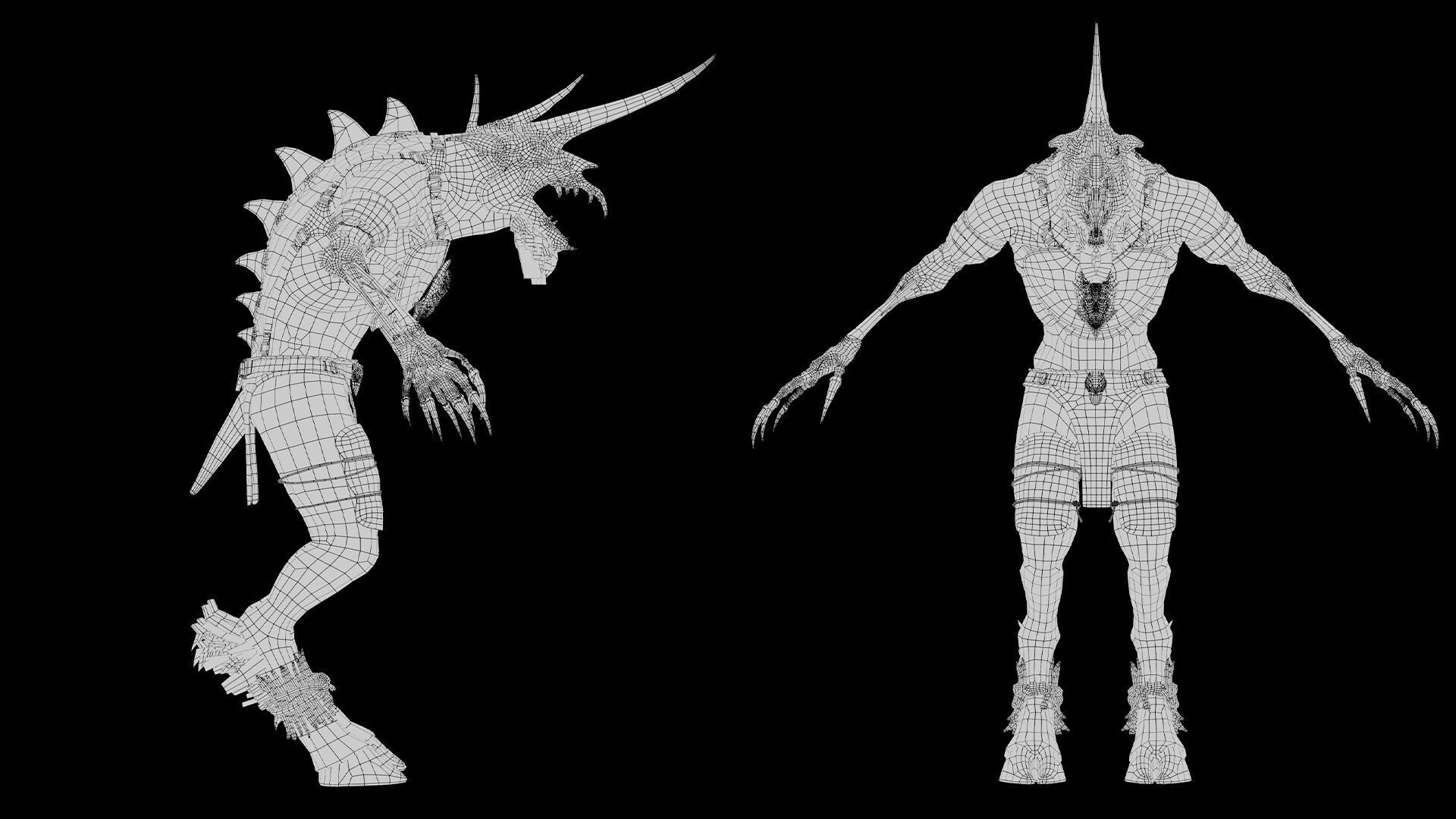 Ashen Barbarian Low-poly 3D model_54