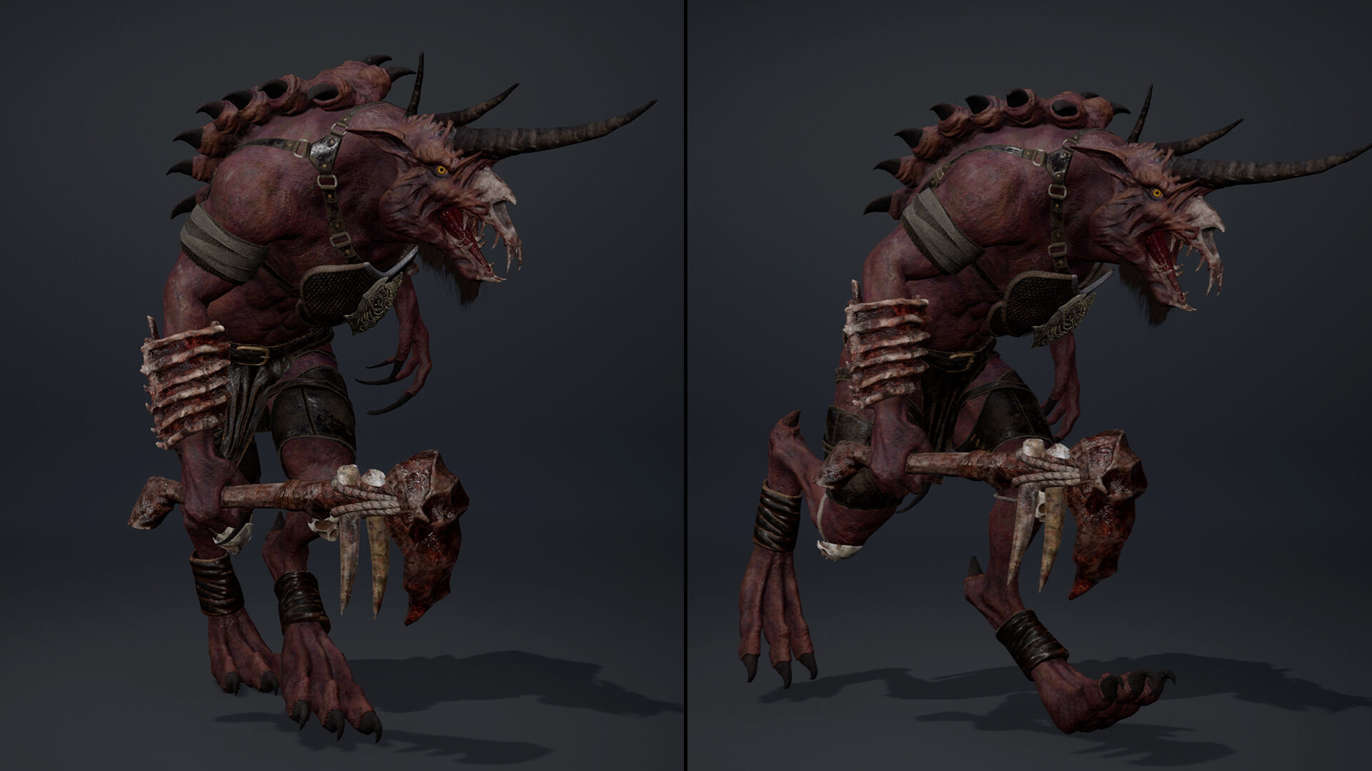 Ashen Barbarian Low-poly 3D model_25