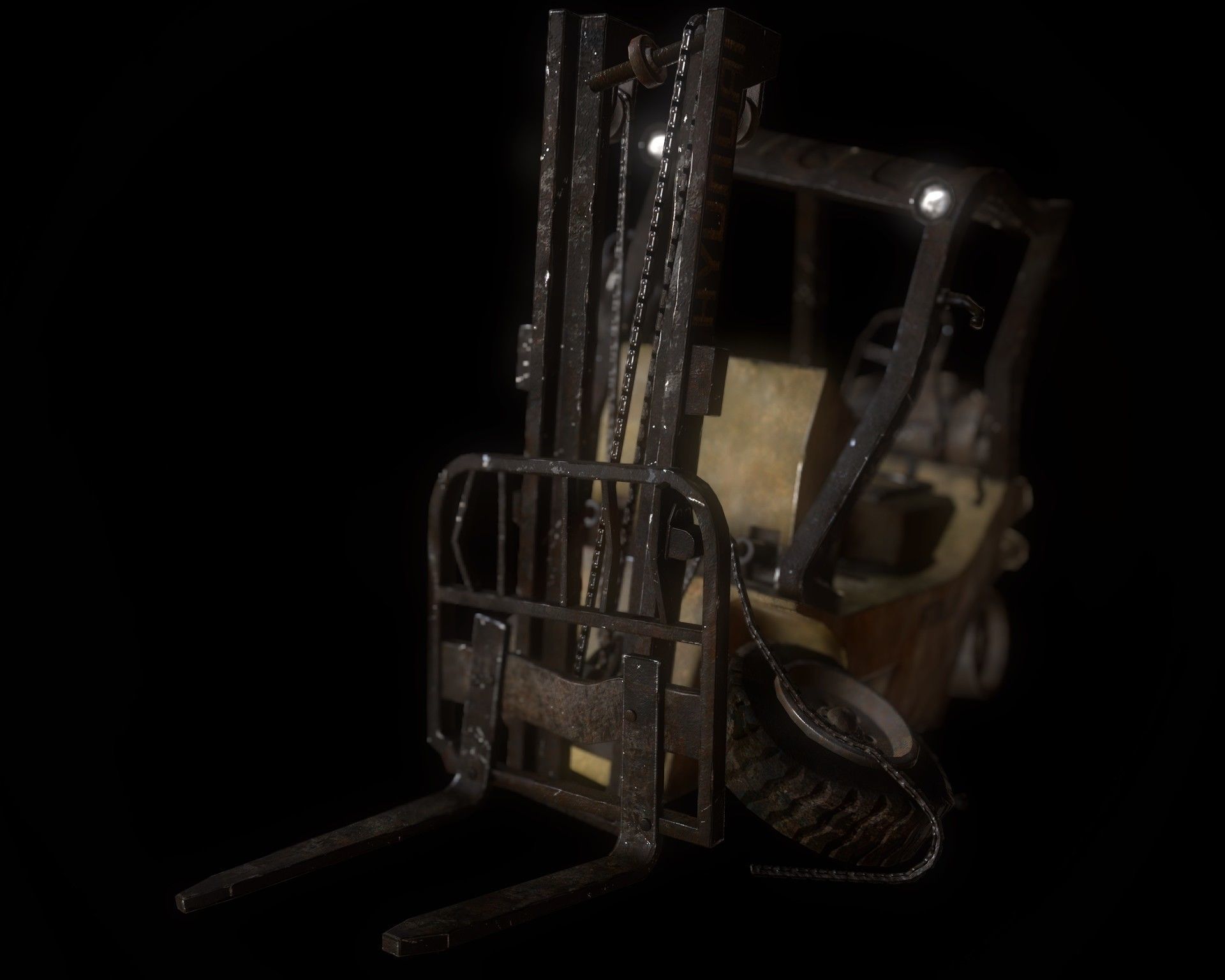 Forklifts forklift Low-poly 3D model_5