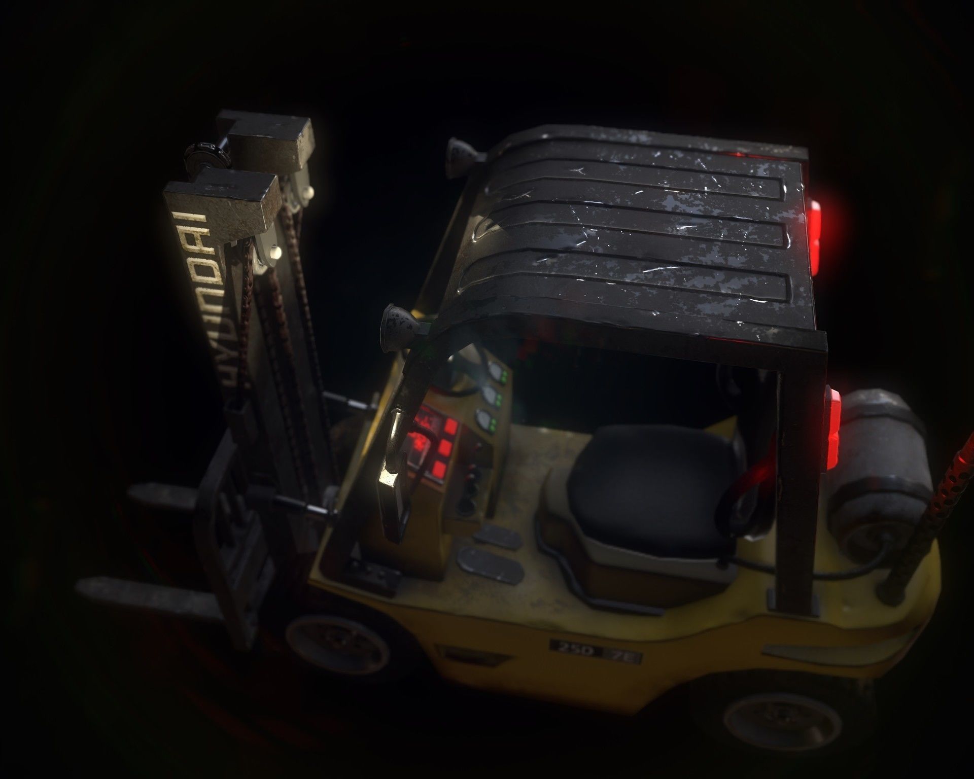 Forklifts forklift Low-poly 3D model_1