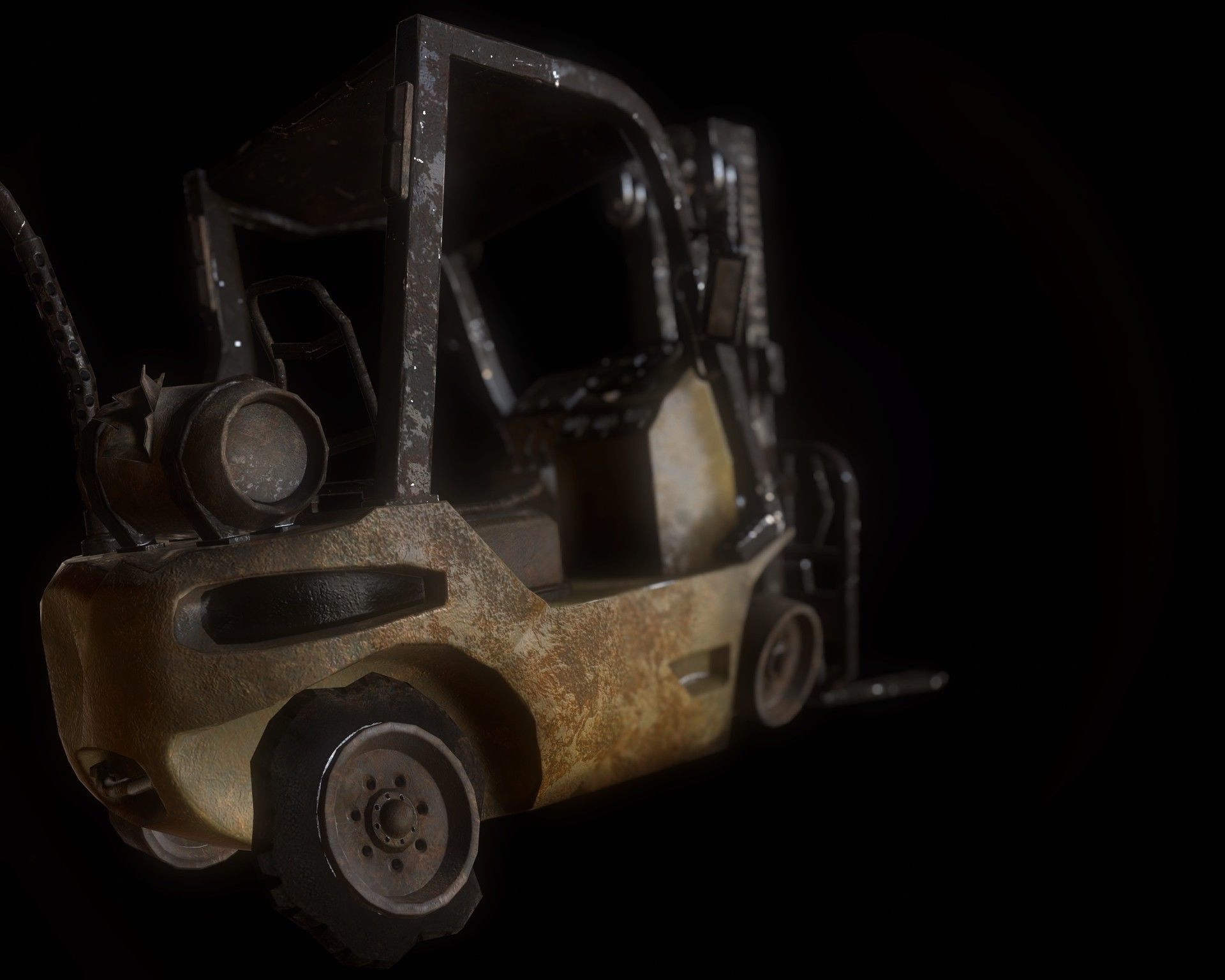 Forklifts forklift Low-poly 3D model_6