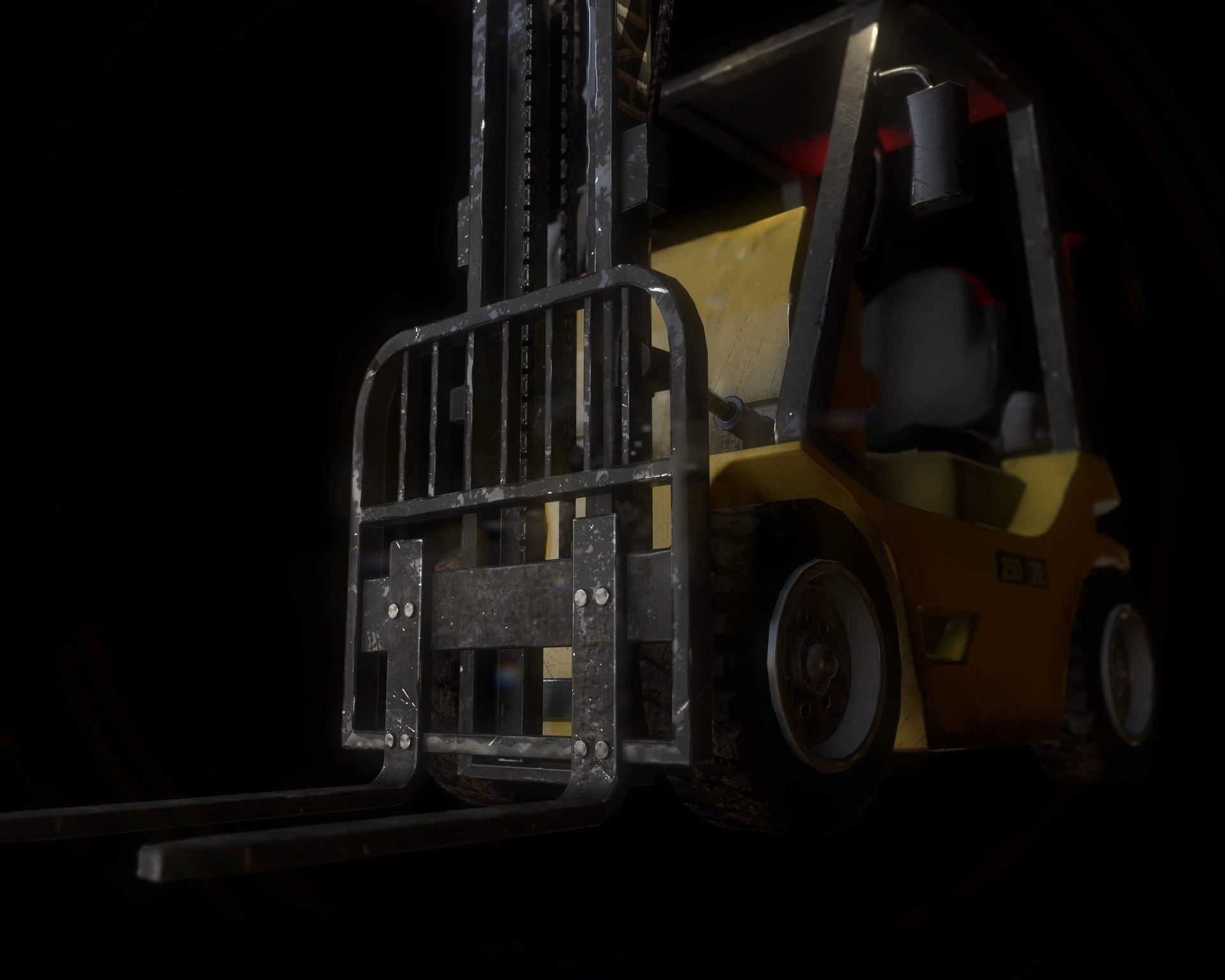 Forklifts forklift Low-poly 3D model_7
