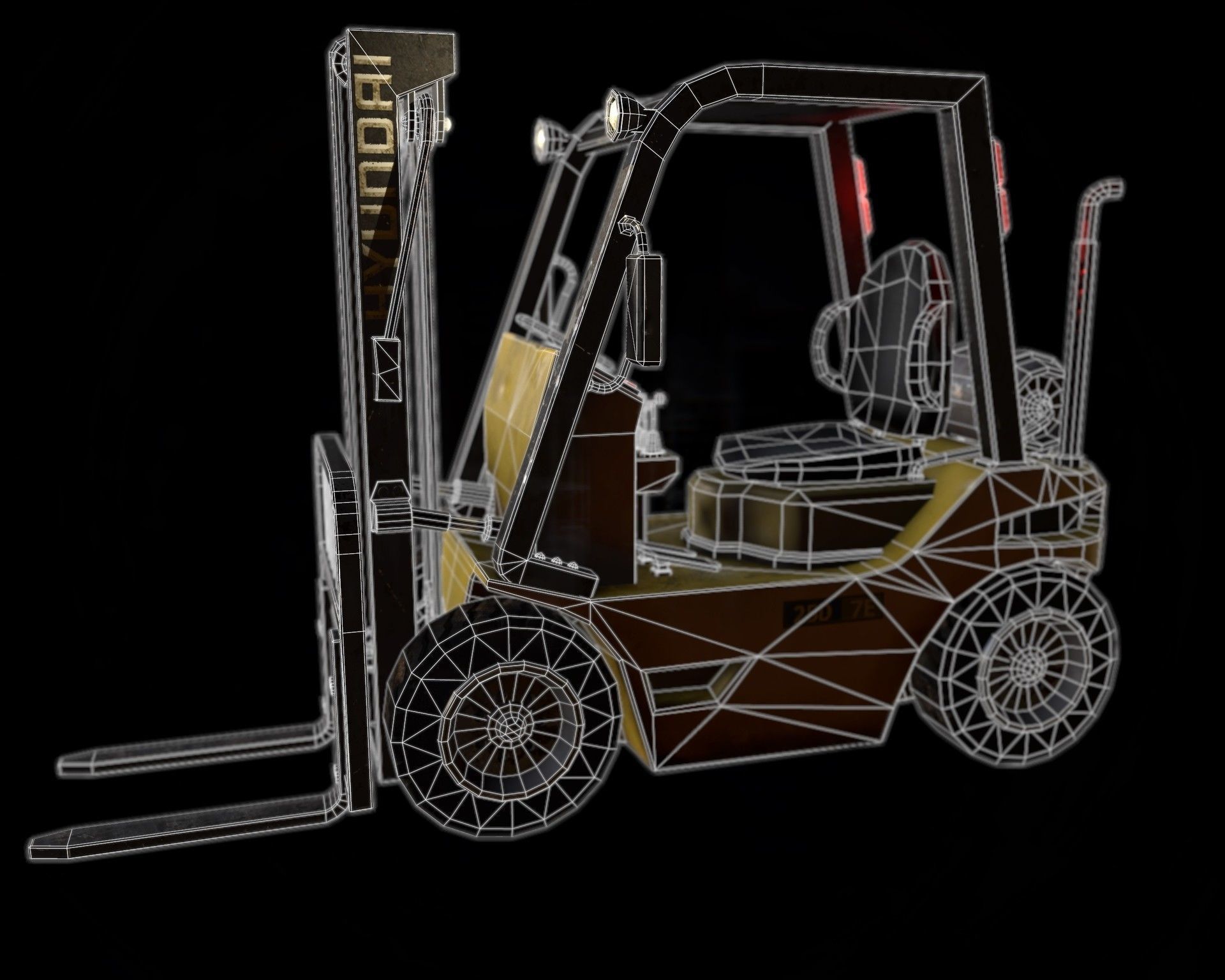 Forklifts forklift Low-poly 3D model_10