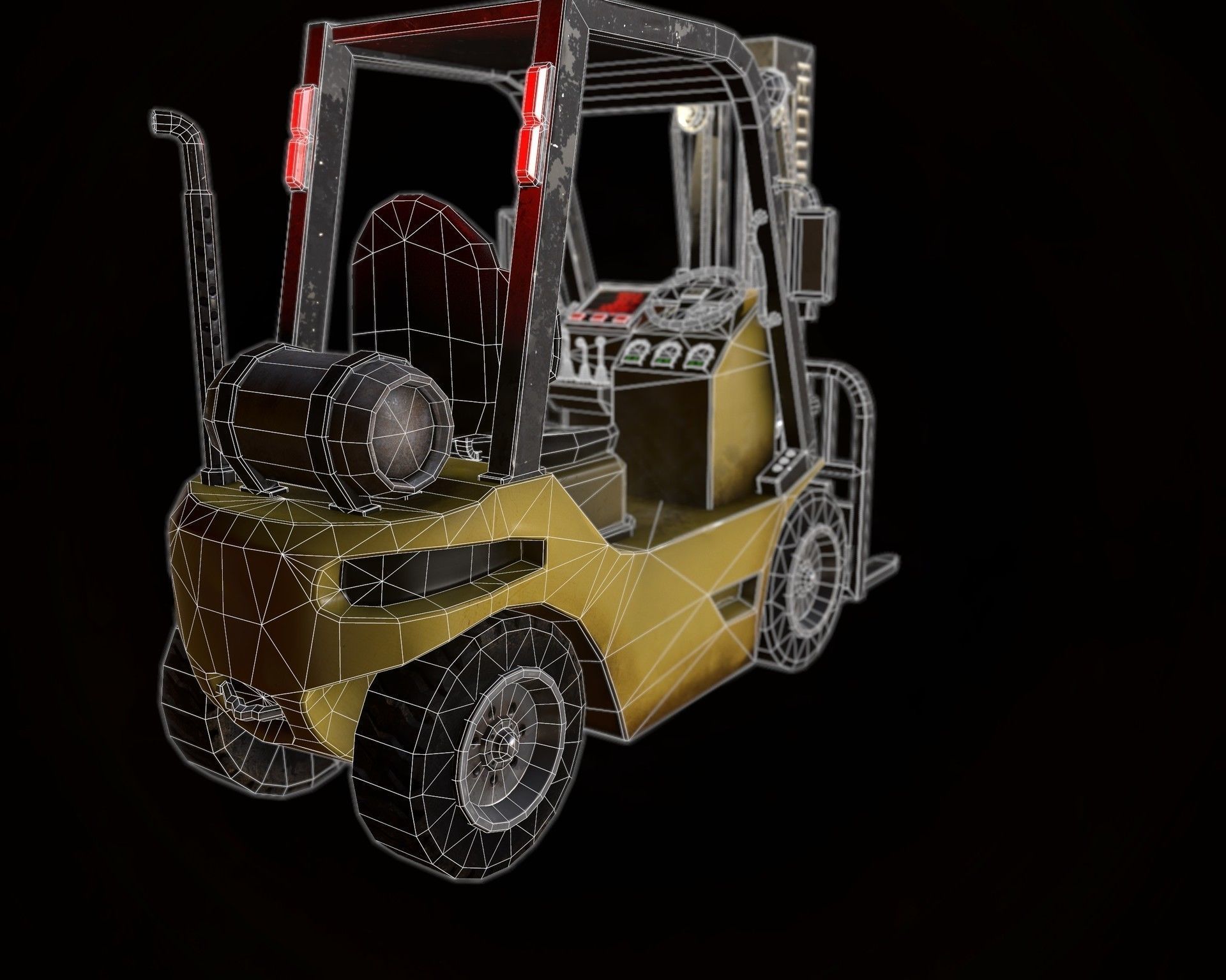 Forklifts forklift Low-poly 3D model_13