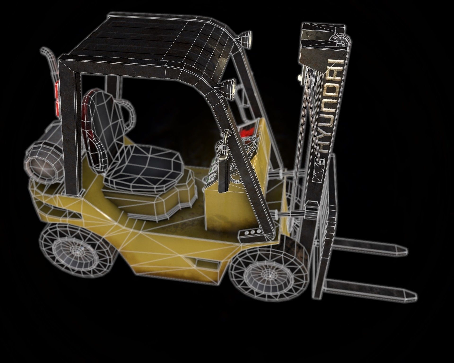 Forklifts forklift Low-poly 3D model_11