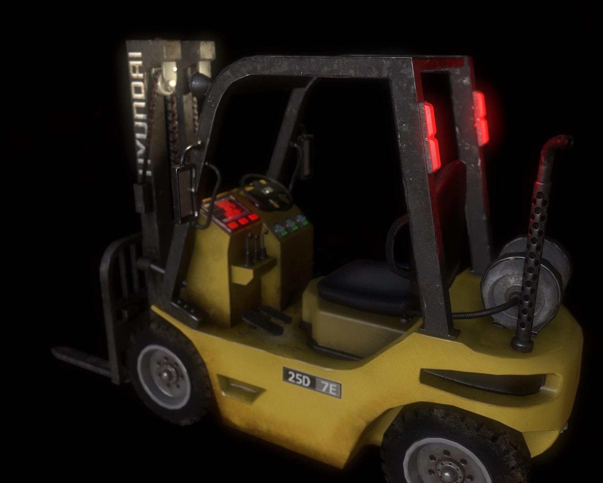 Forklifts forklift Low-poly 3D model_4