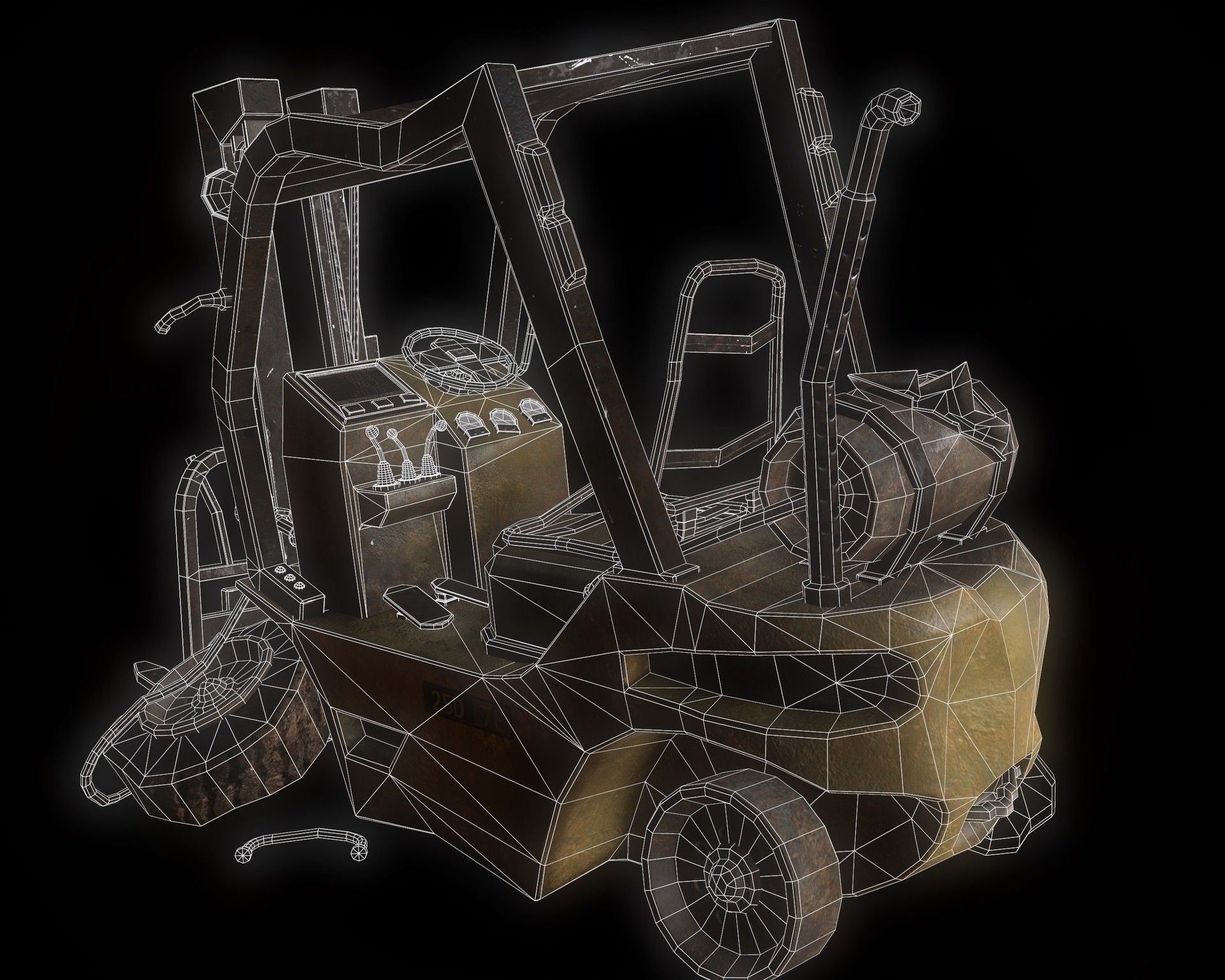 Forklifts forklift Low-poly 3D model_8