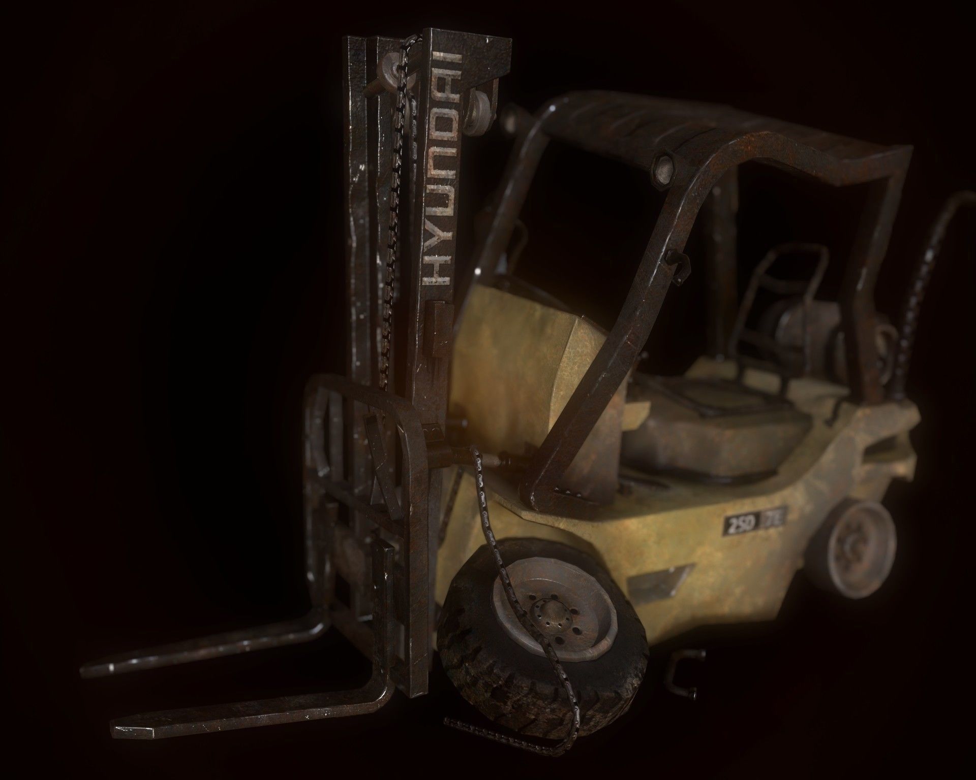 Forklifts forklift Low-poly 3D model_3