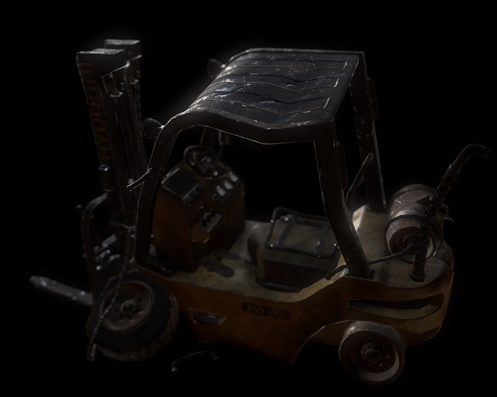 Forklifts forklift Low-poly 3D model_2