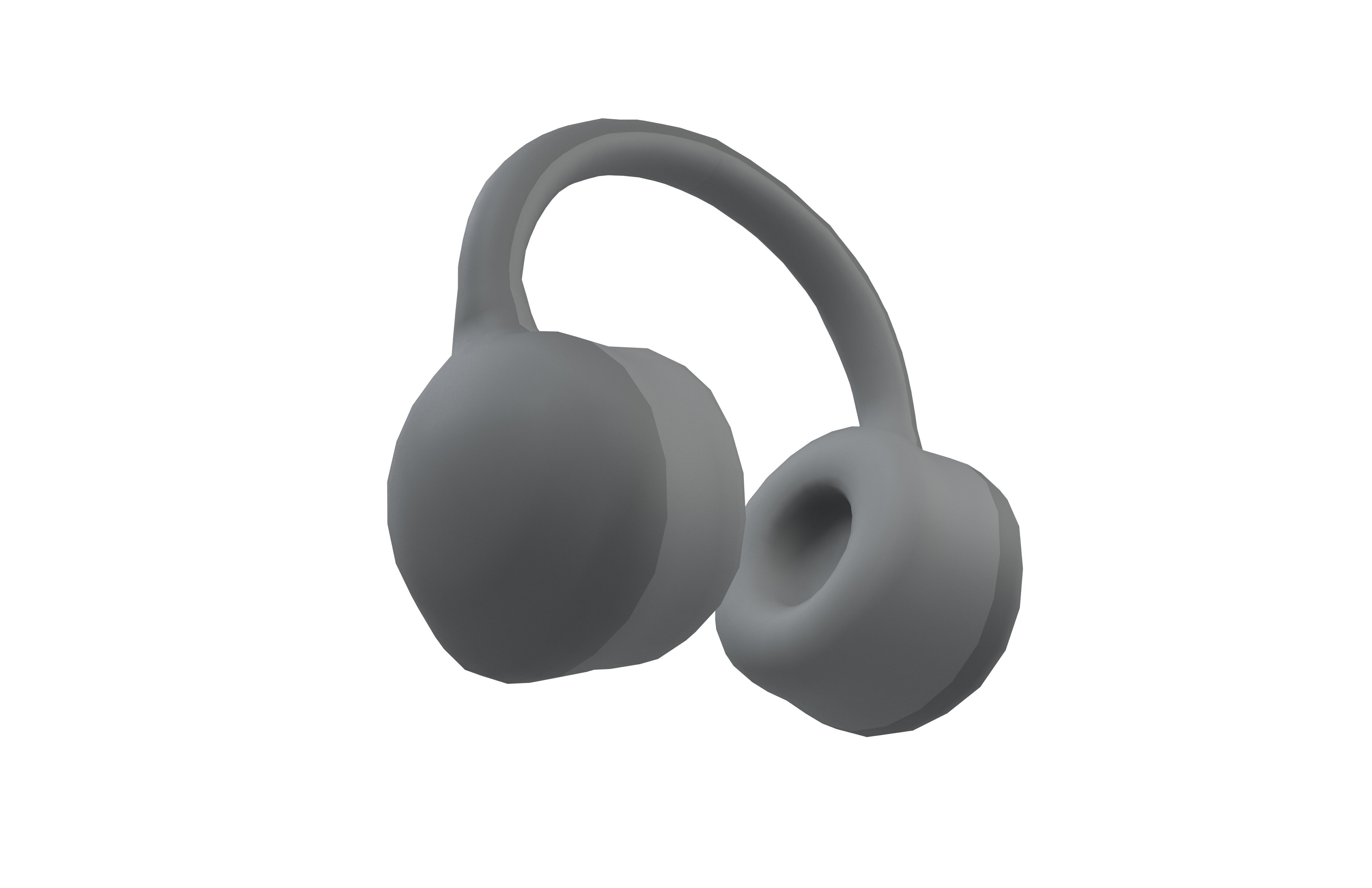 Earphone Headset Icon v1 001 Low-poly 3D model_1