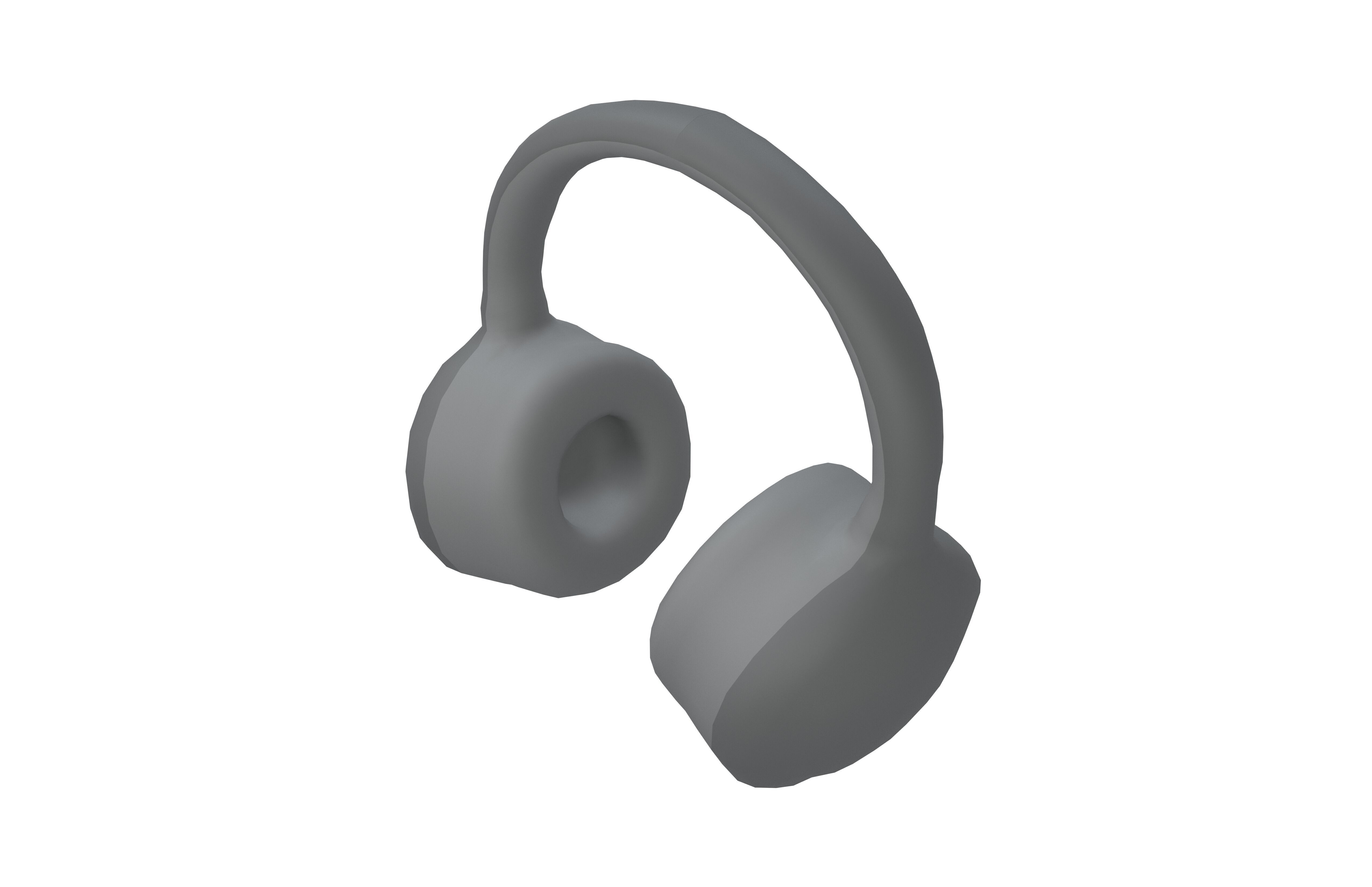 Earphone Headset Icon v1 001 Low-poly 3D model_3