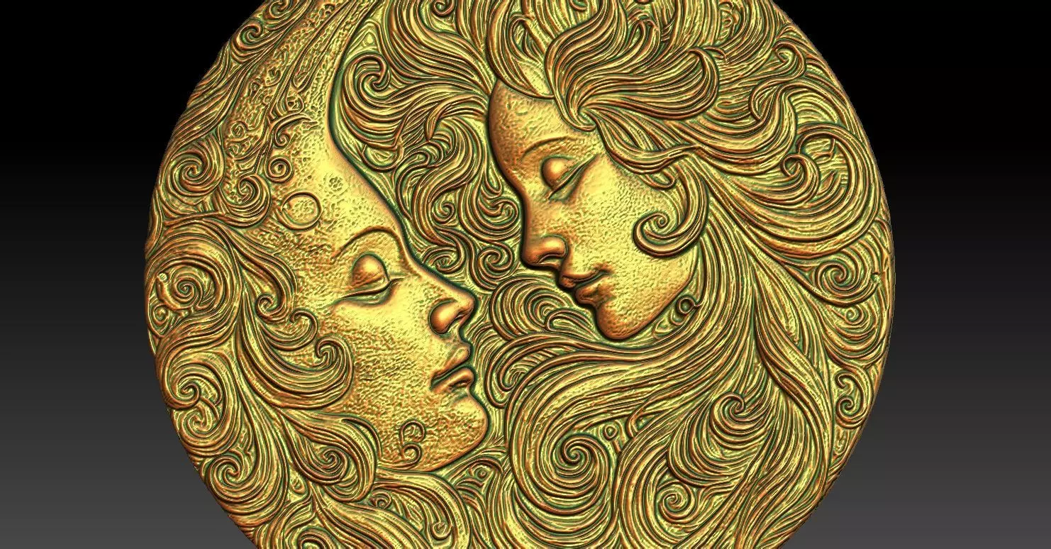 1 circle decoration CNC Relief Model 3D print model_0